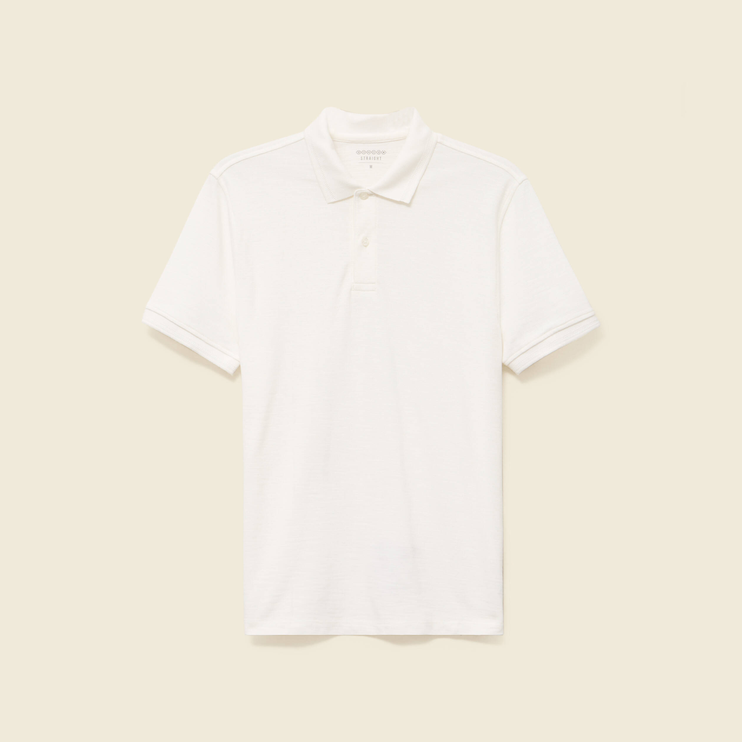 polo cintre manches courtes en coton ecru homme Polo cintré manches courtes en coton ecru homme