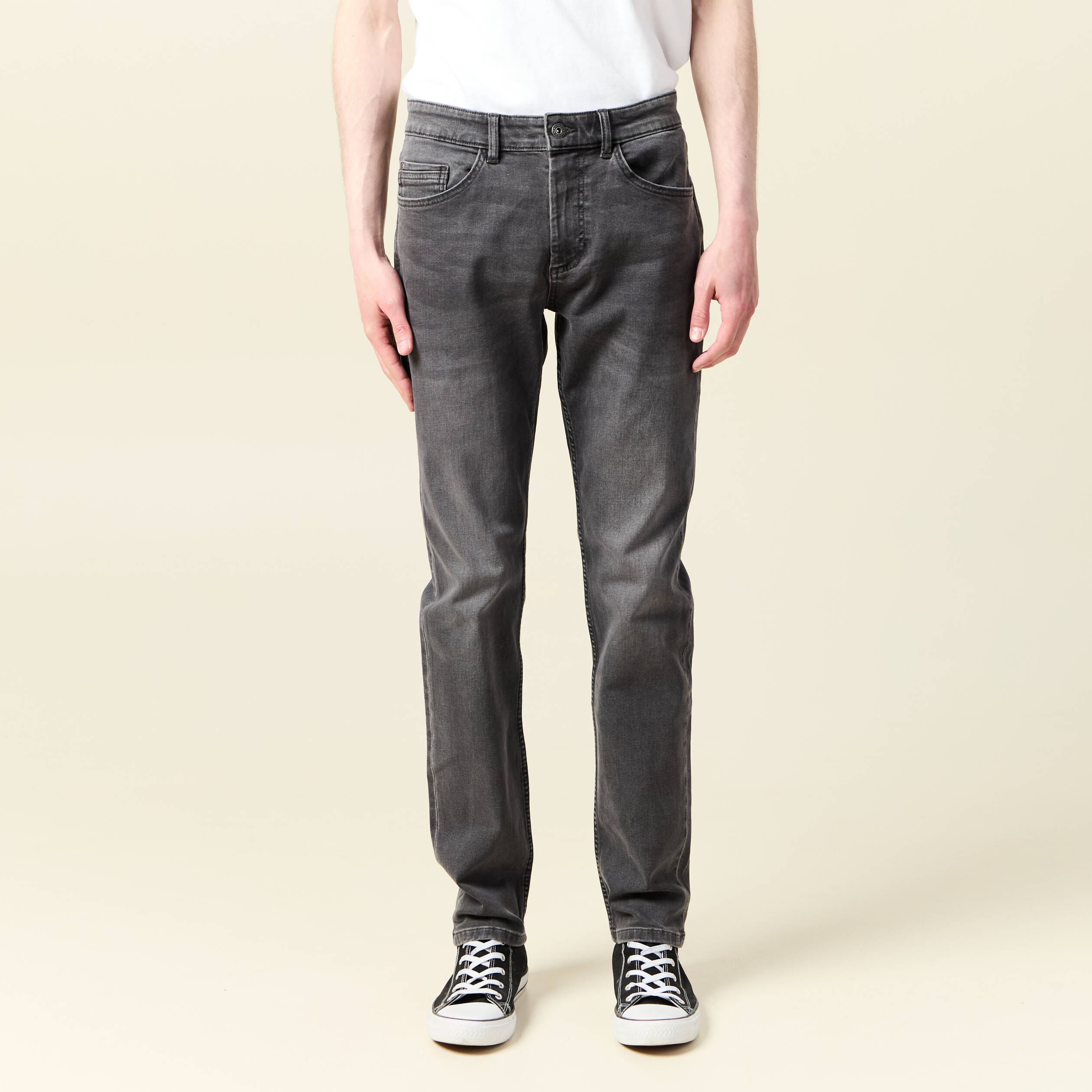 jeans slim 5 poches denim gris homme Jeans slim 5 poches denim gris homme