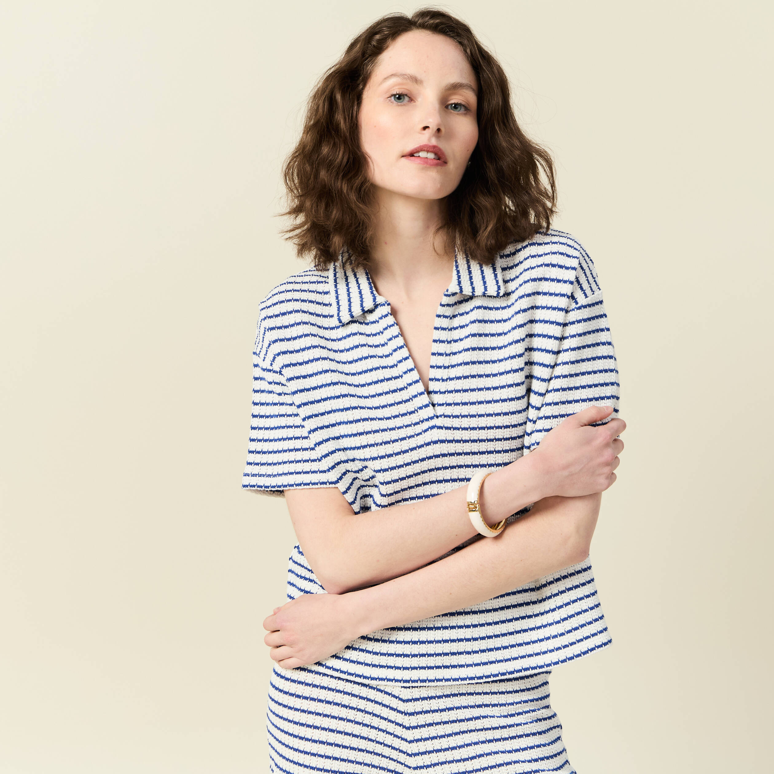 polo manches courtes ecru femme Polo manches courtes ecru femme