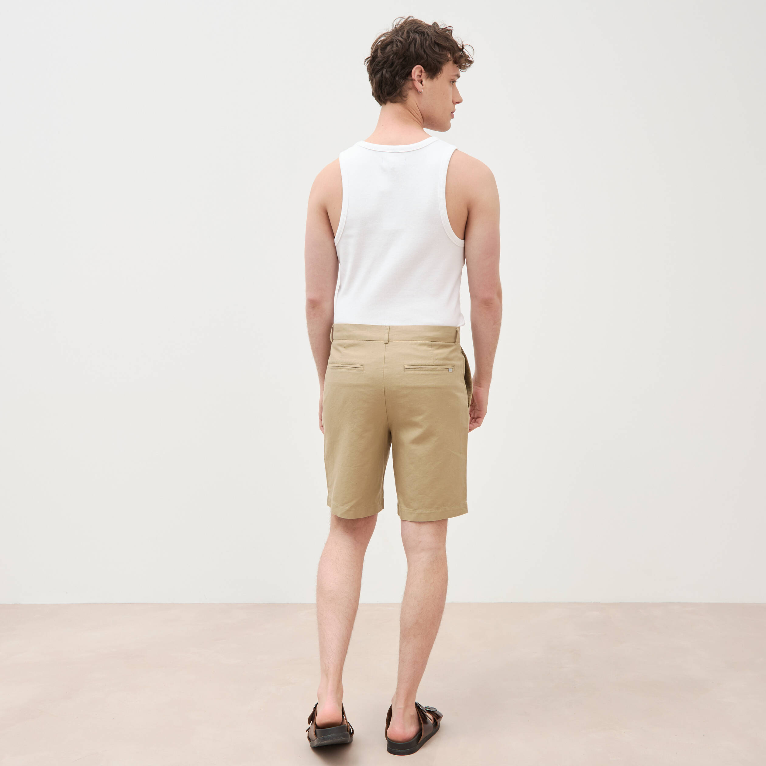 Bermuda vert olive homme