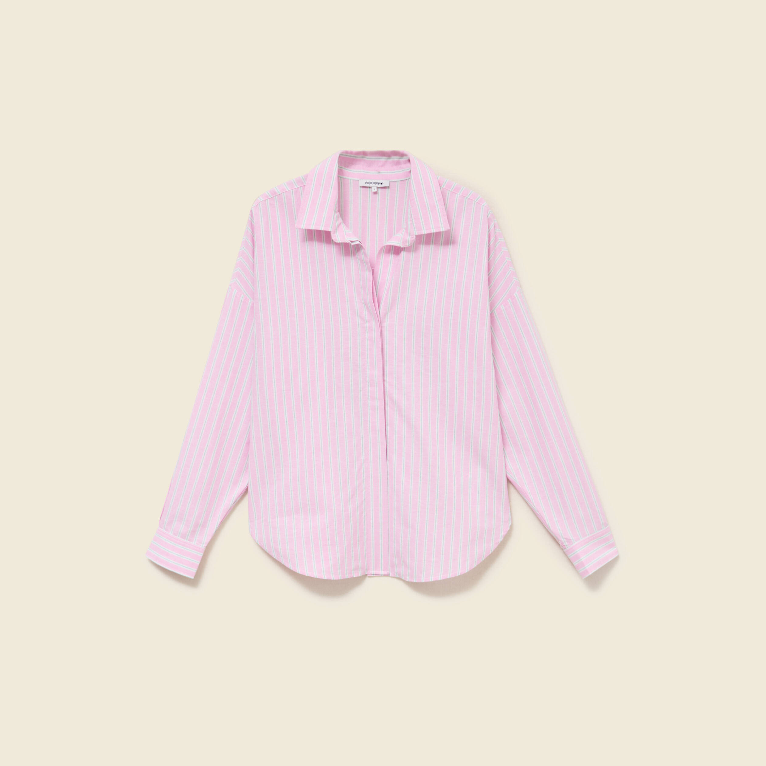 Chemise manches longues rose femme