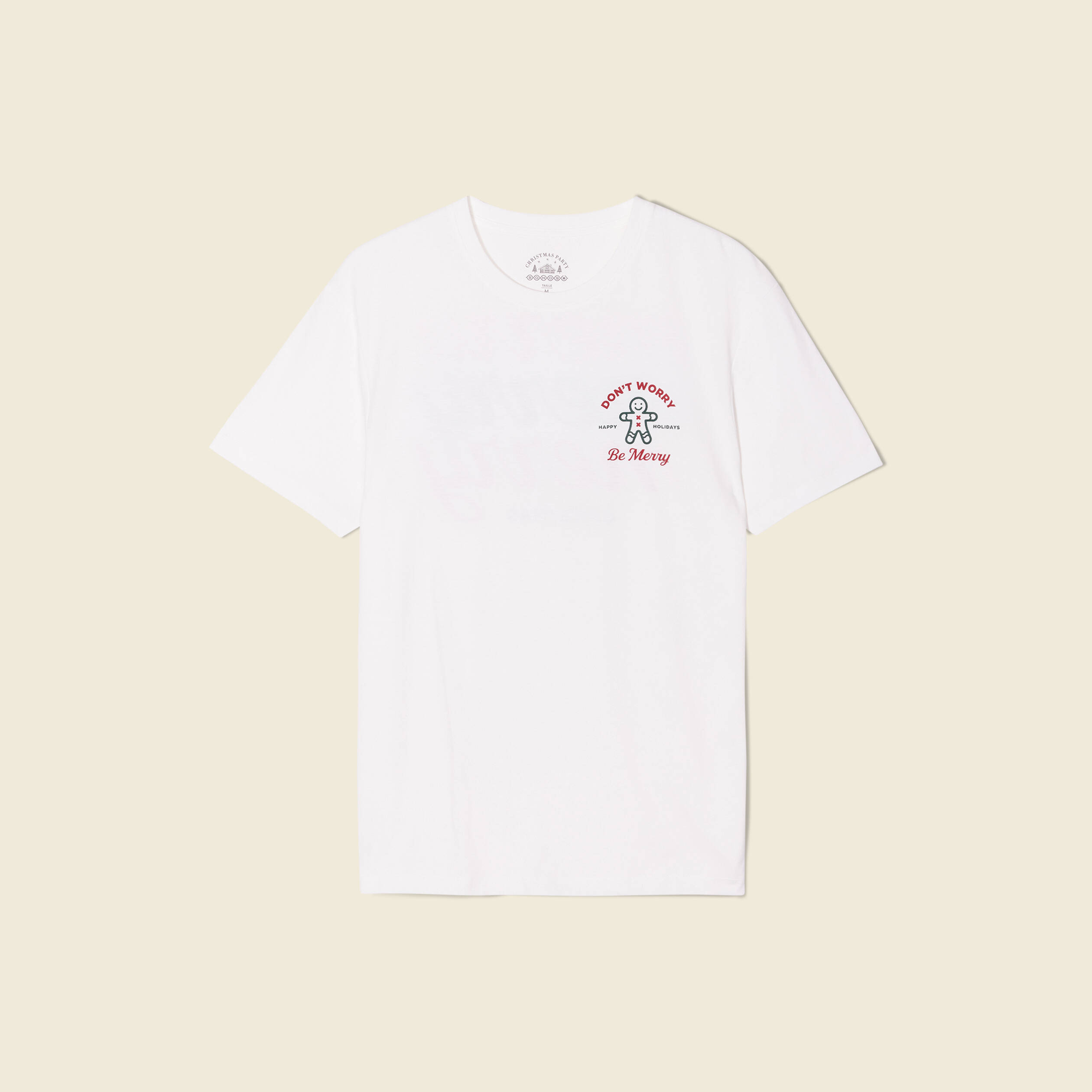 T-shirt manches courtes ecru homme