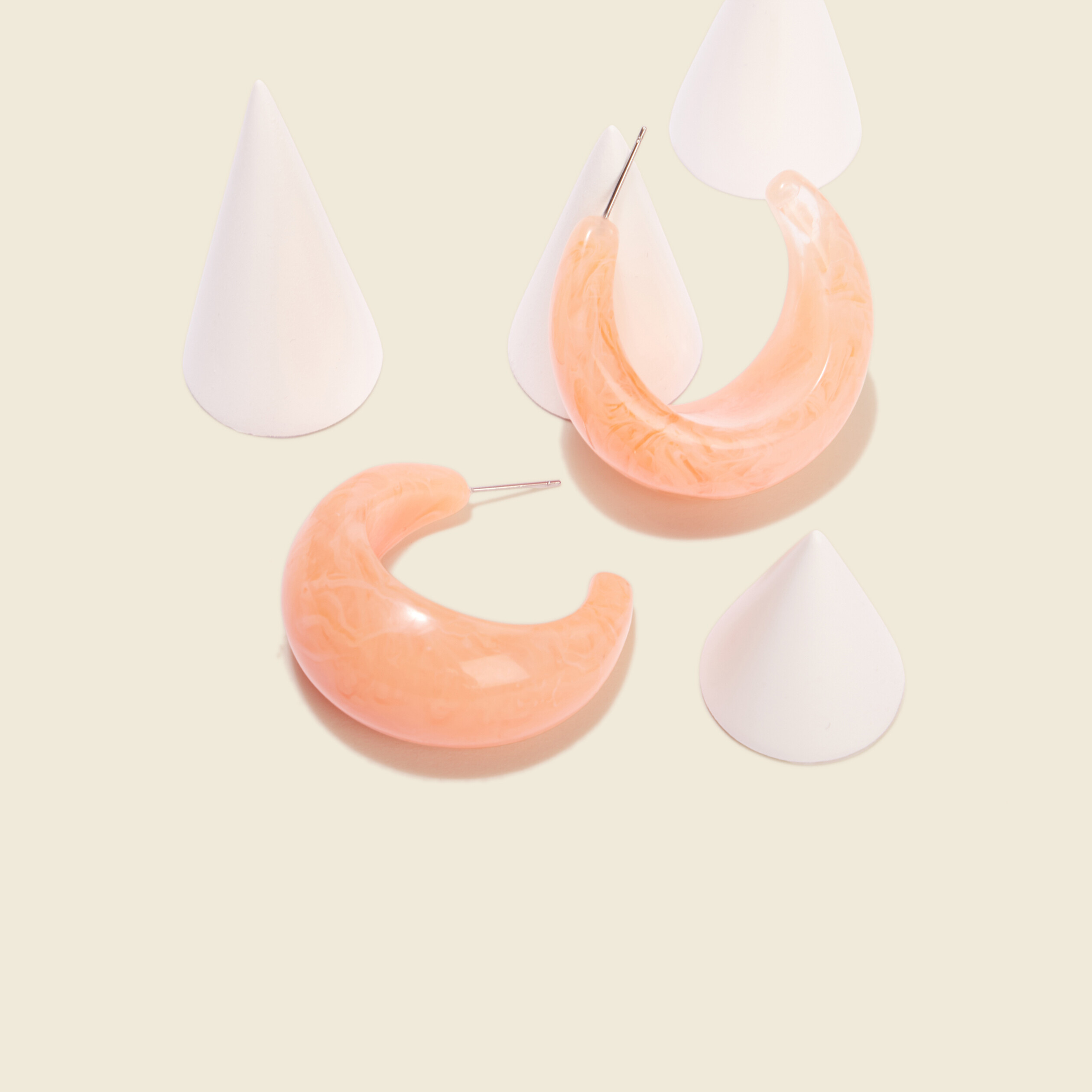 boucles doreilles creoles orange clair femme Boucles d'oreilles créoles orange clair femme