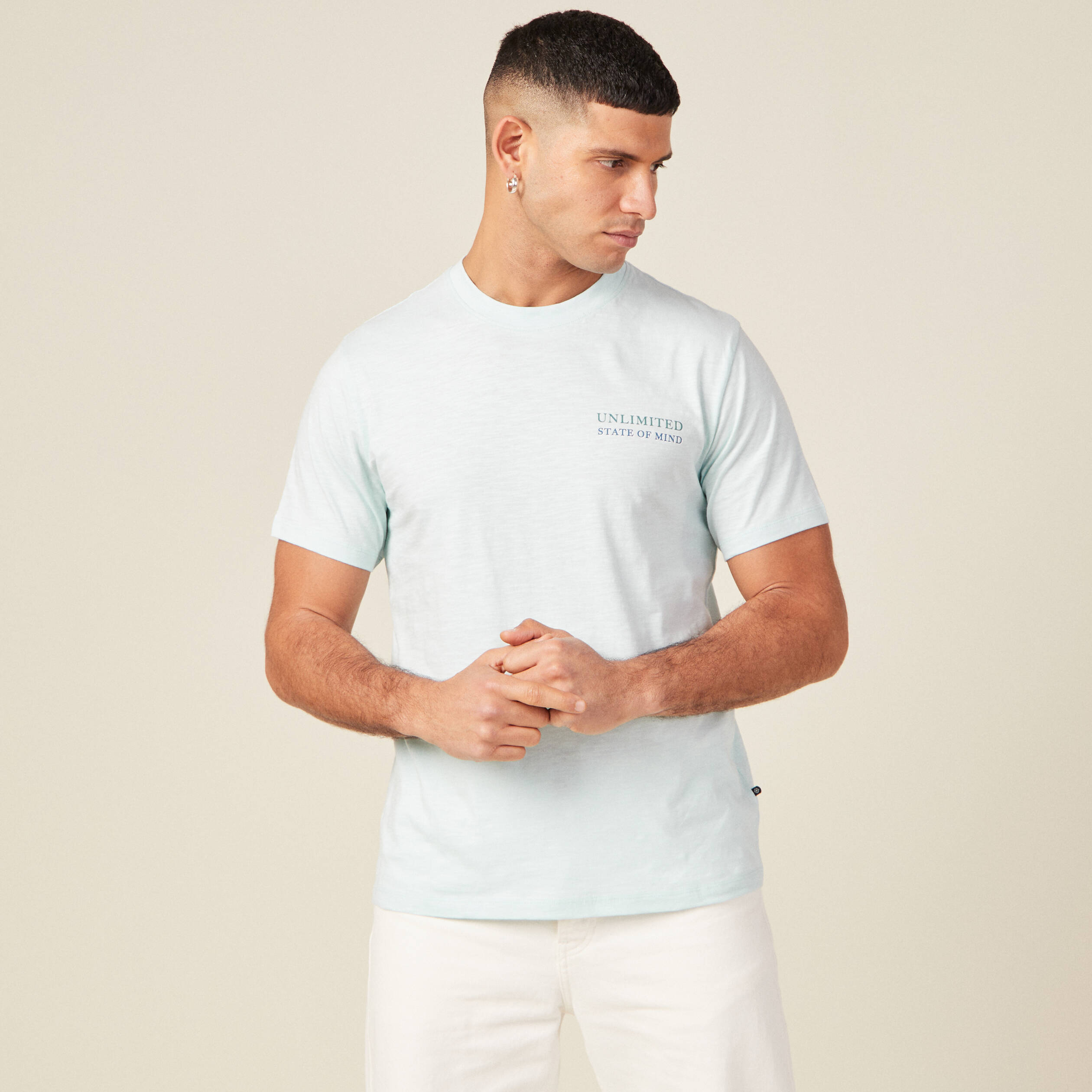 T-shirt manches courtes bleu clair homme