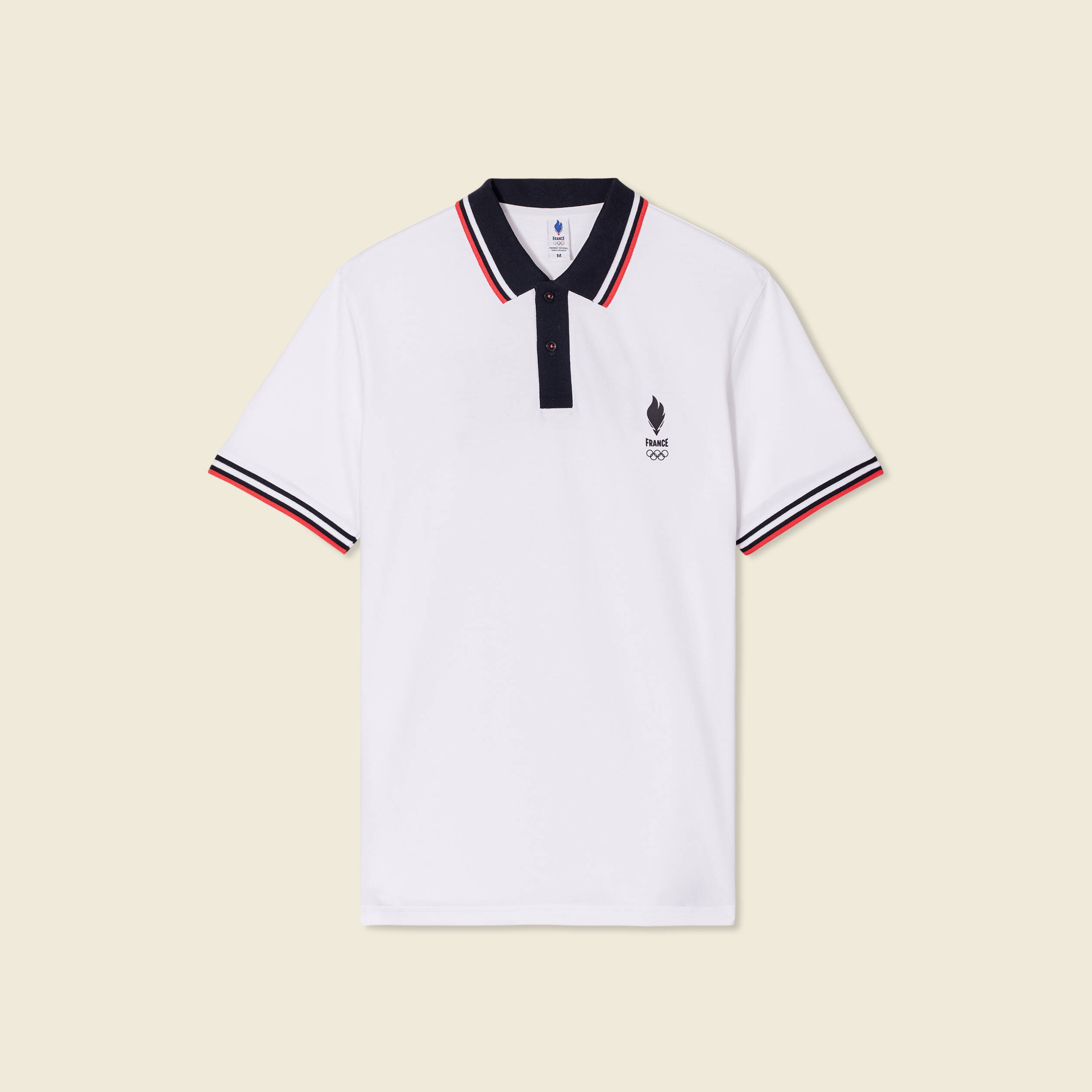 Polo manches courtes blanc homme