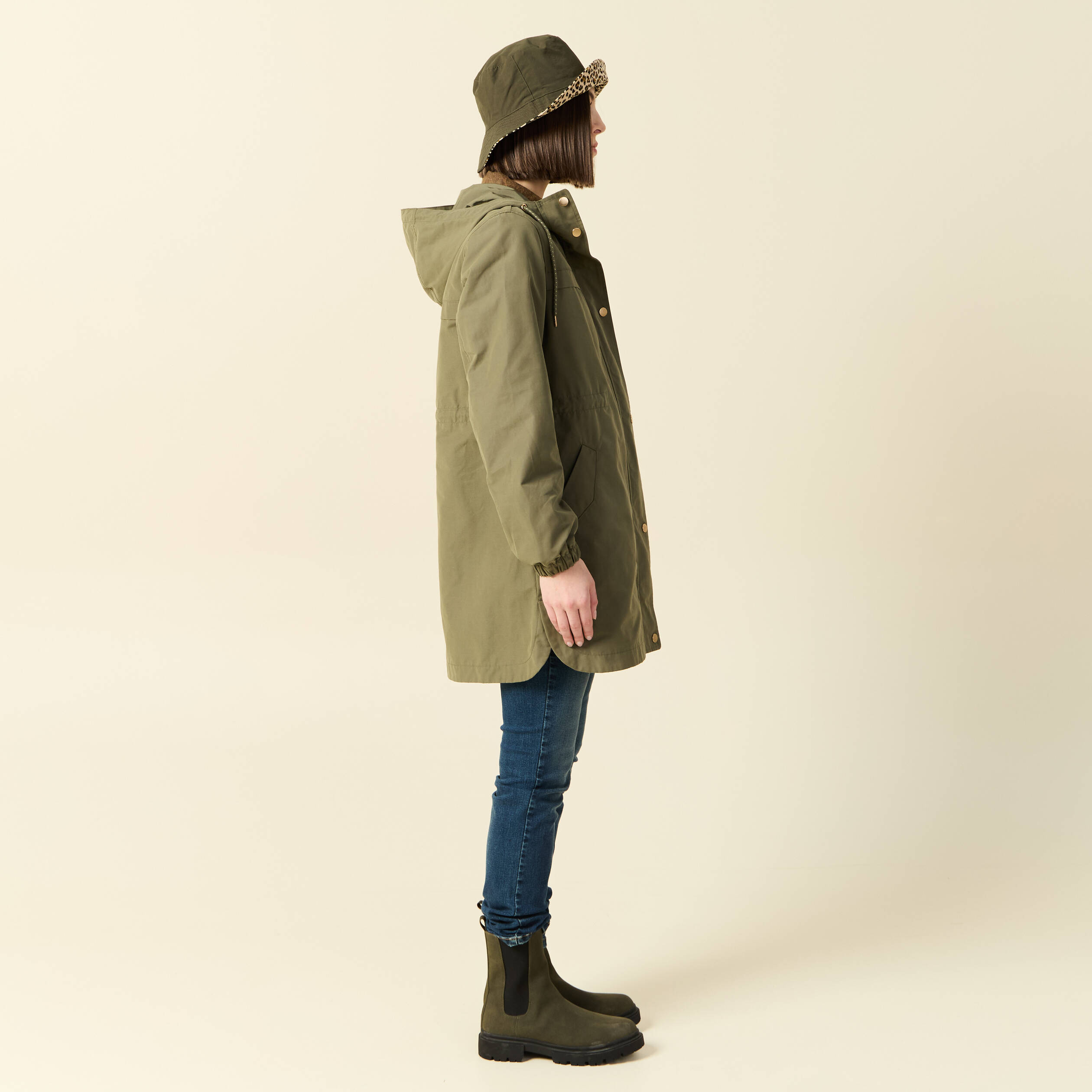 parka longue a capuche vert kaki femme Parka longue à capuche vert kaki femme