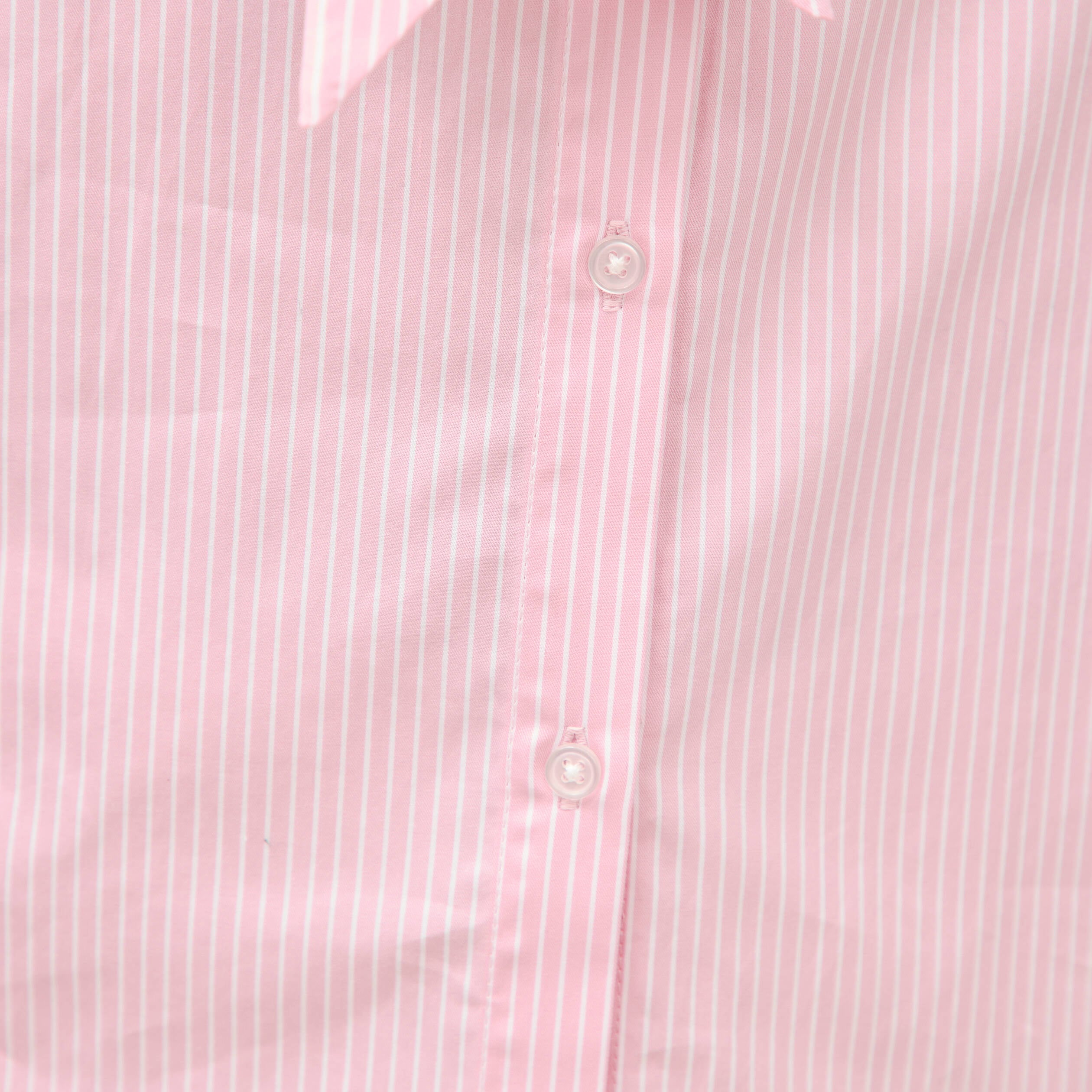 Chemise droite col noeud manches longues rose poudr&eacute;e femme