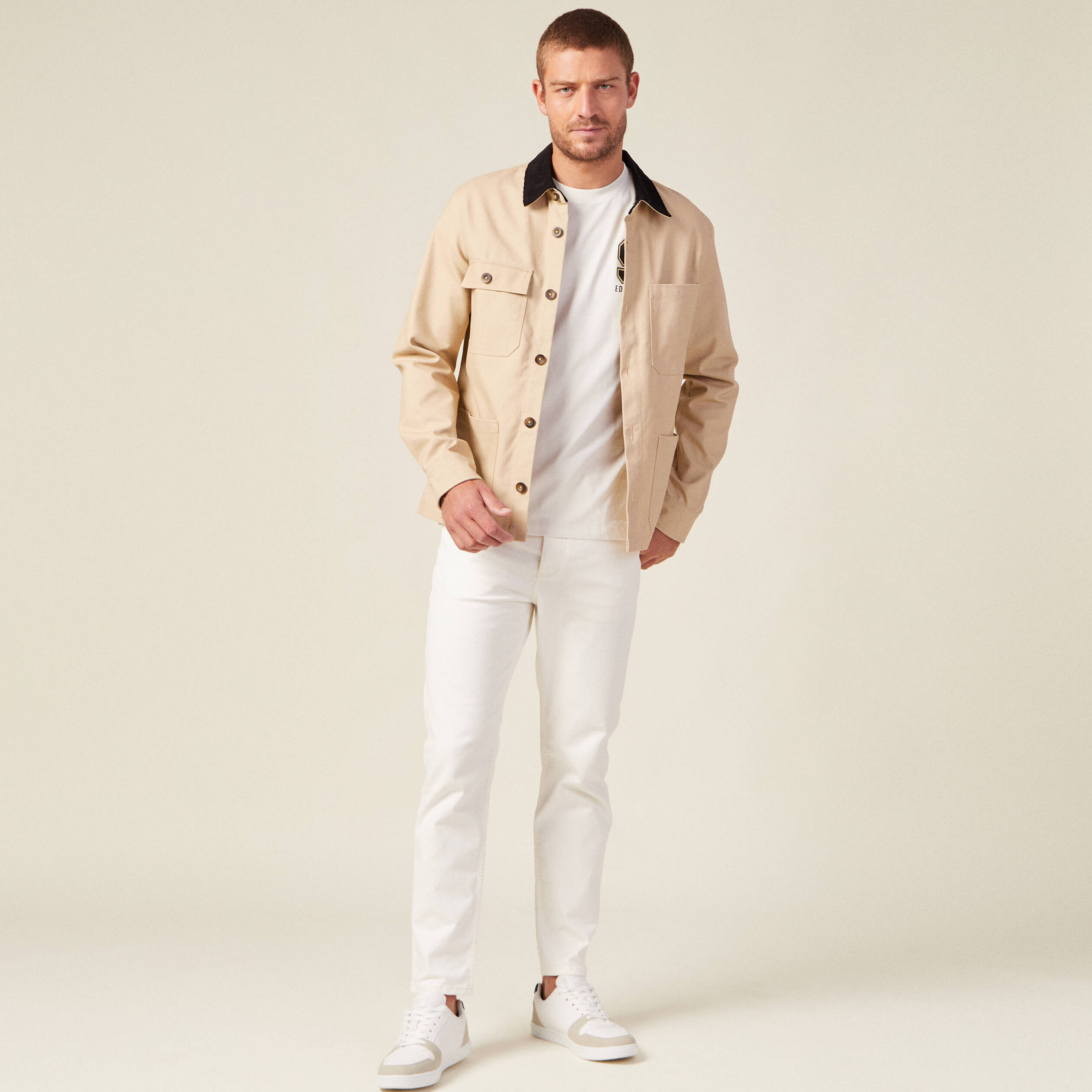 Veste velours beige homme