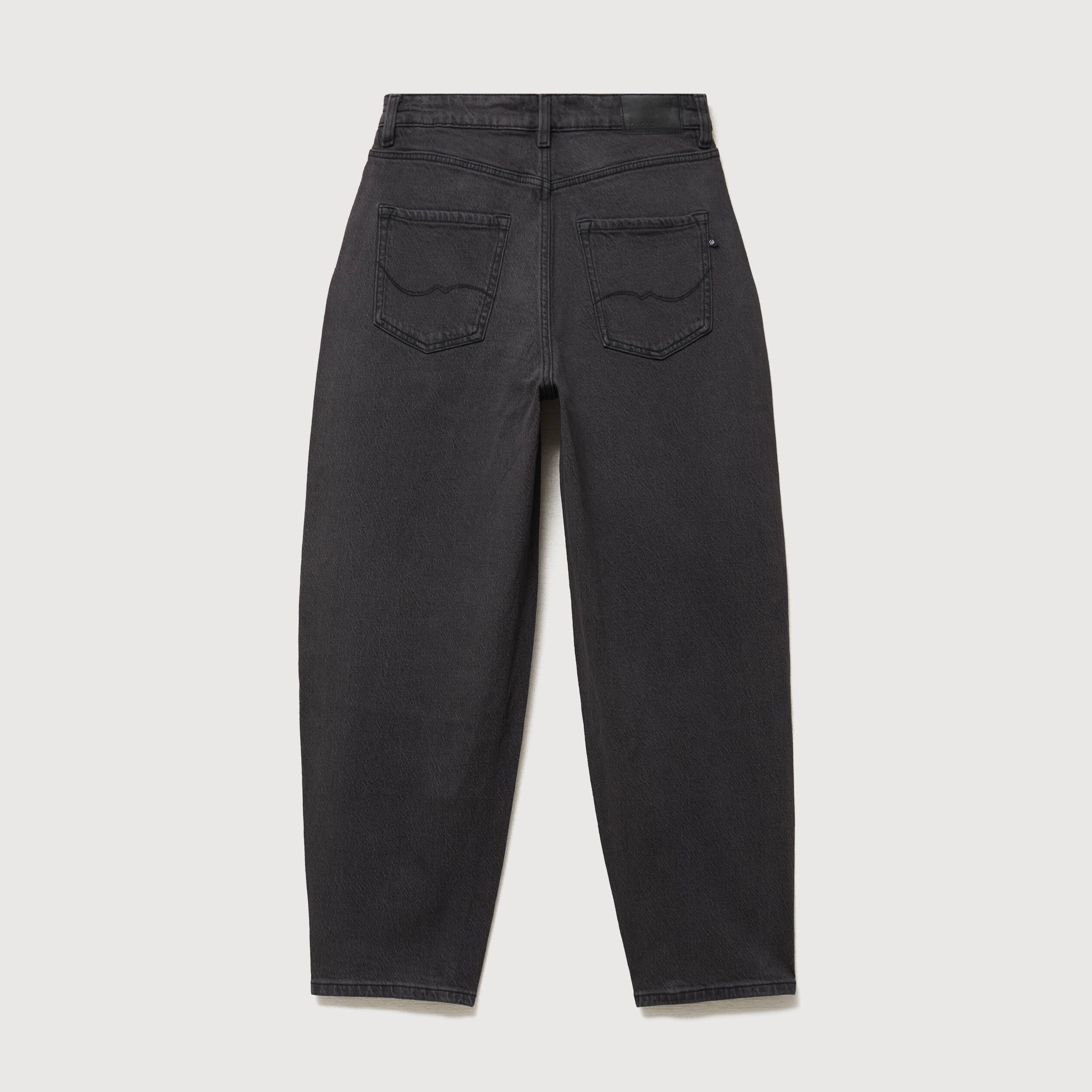 Jeans barrel taille haute 7/8&egrave;me denim gris femme