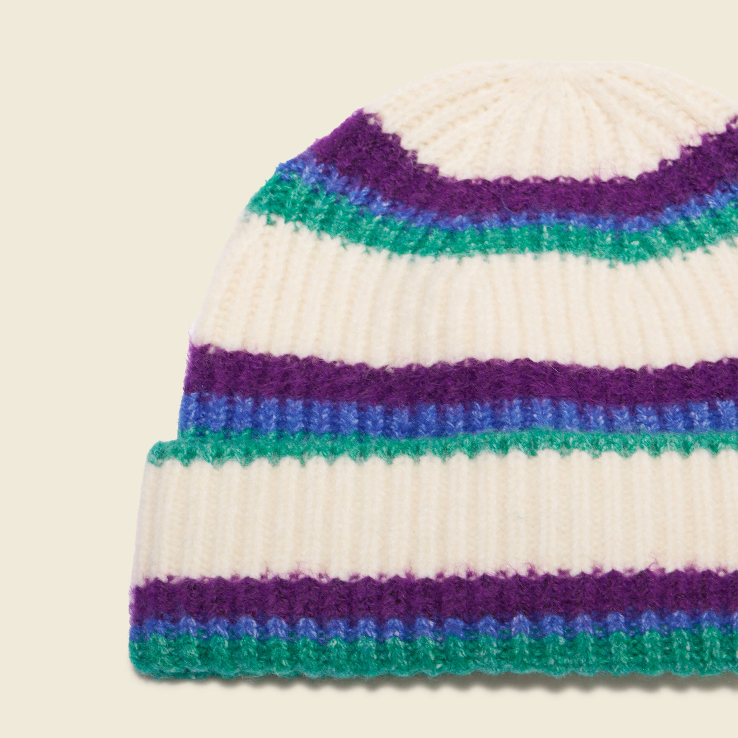 Bonnet tricoté ecru femme