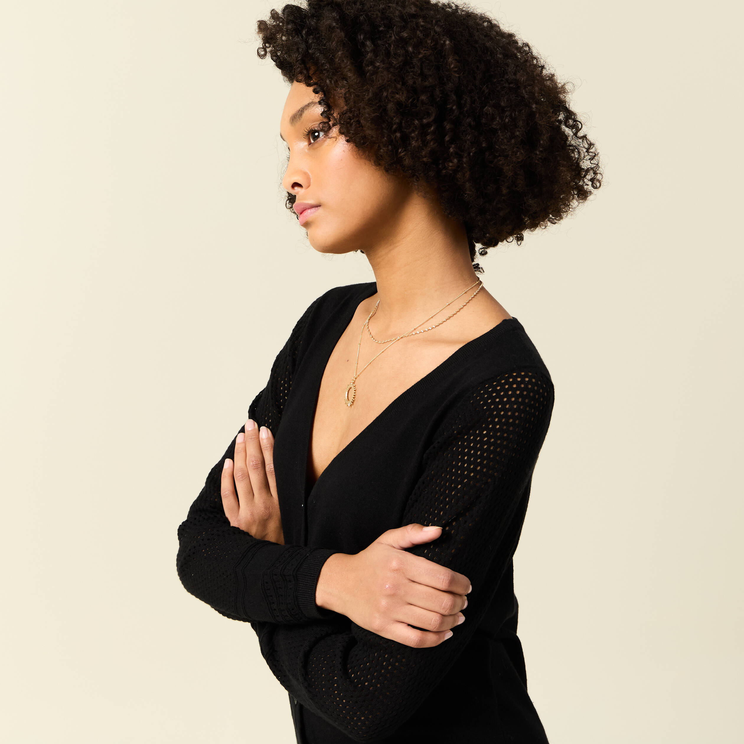 gilet manches longues boutonne noir femme Gilet manches longues boutonné noir femme