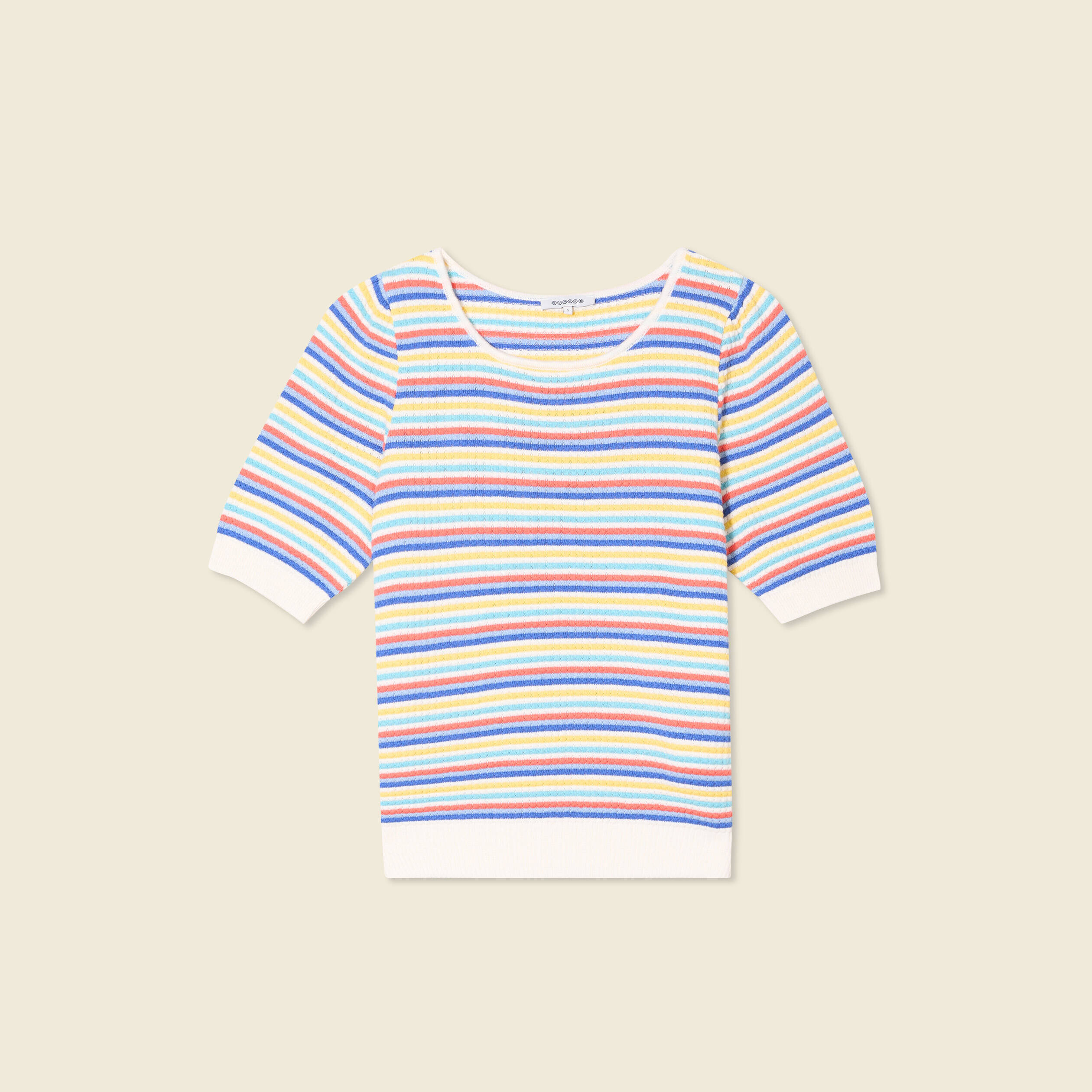 Pull manches courtes vert clair femme