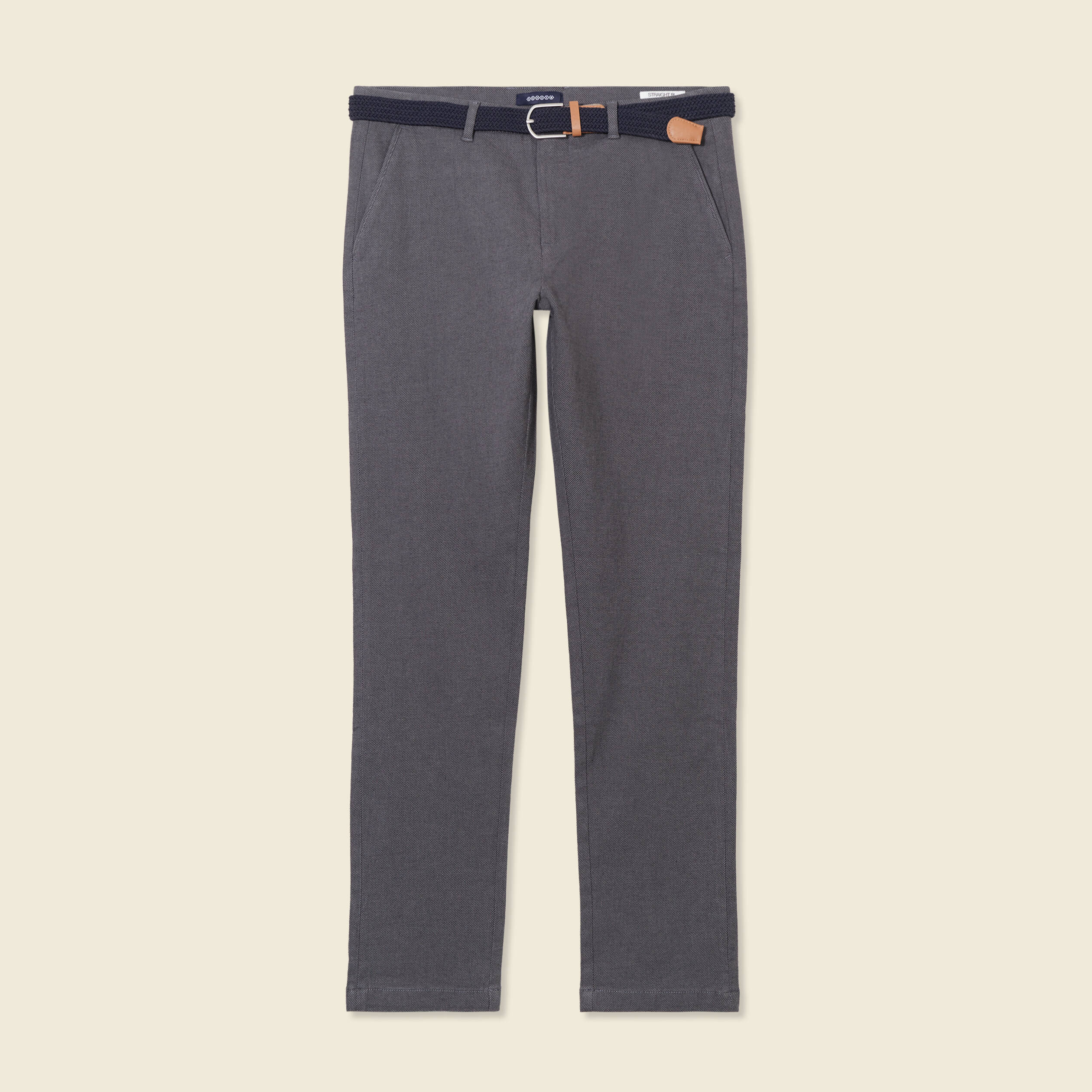 pantalon chino straight gris fonce homme Pantalon chino straight gris foncé homme