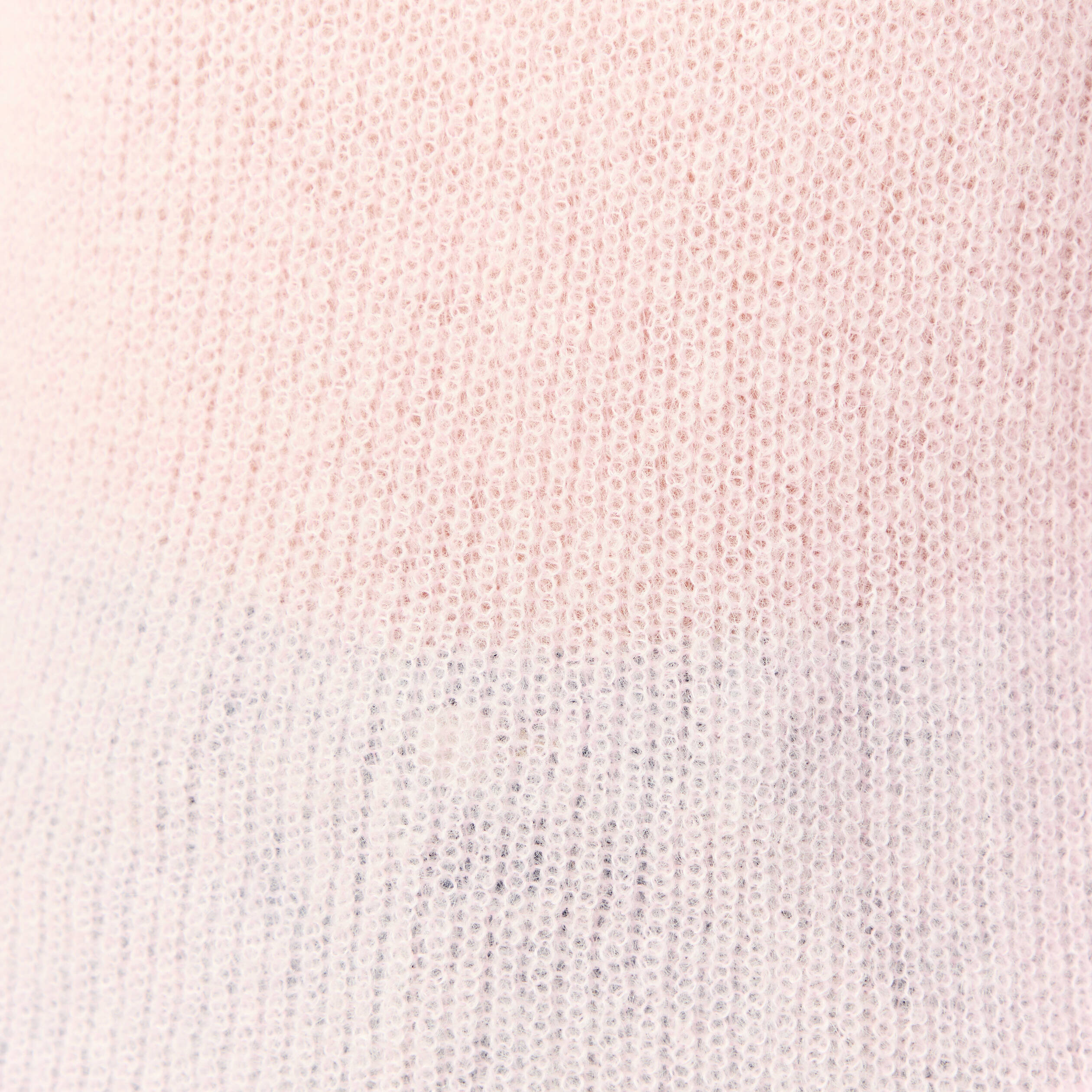 Pull manches longues col rond rose femme