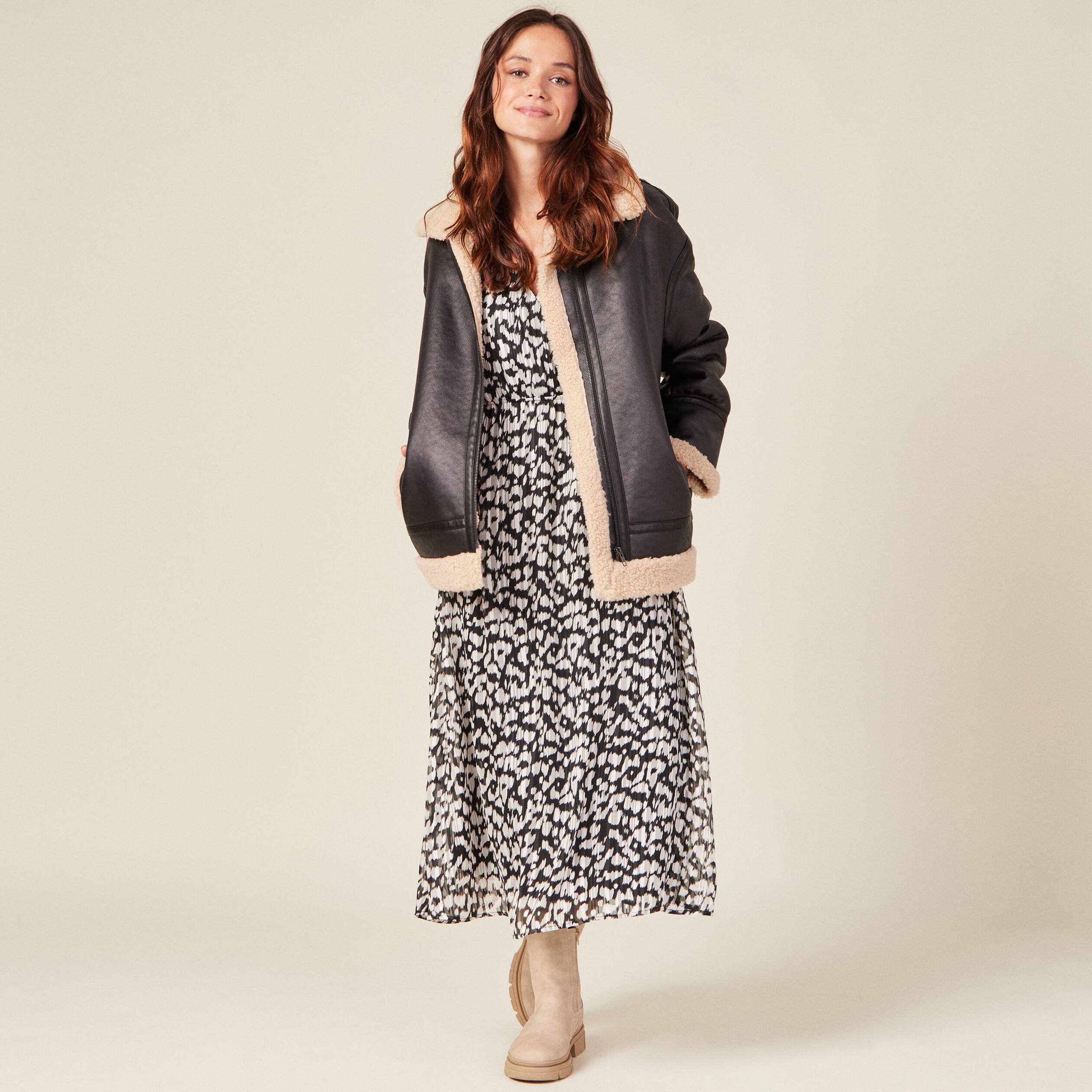 robe longue evasee manches 34 noir femme Robe longue évasée manches 3/4 noir femme