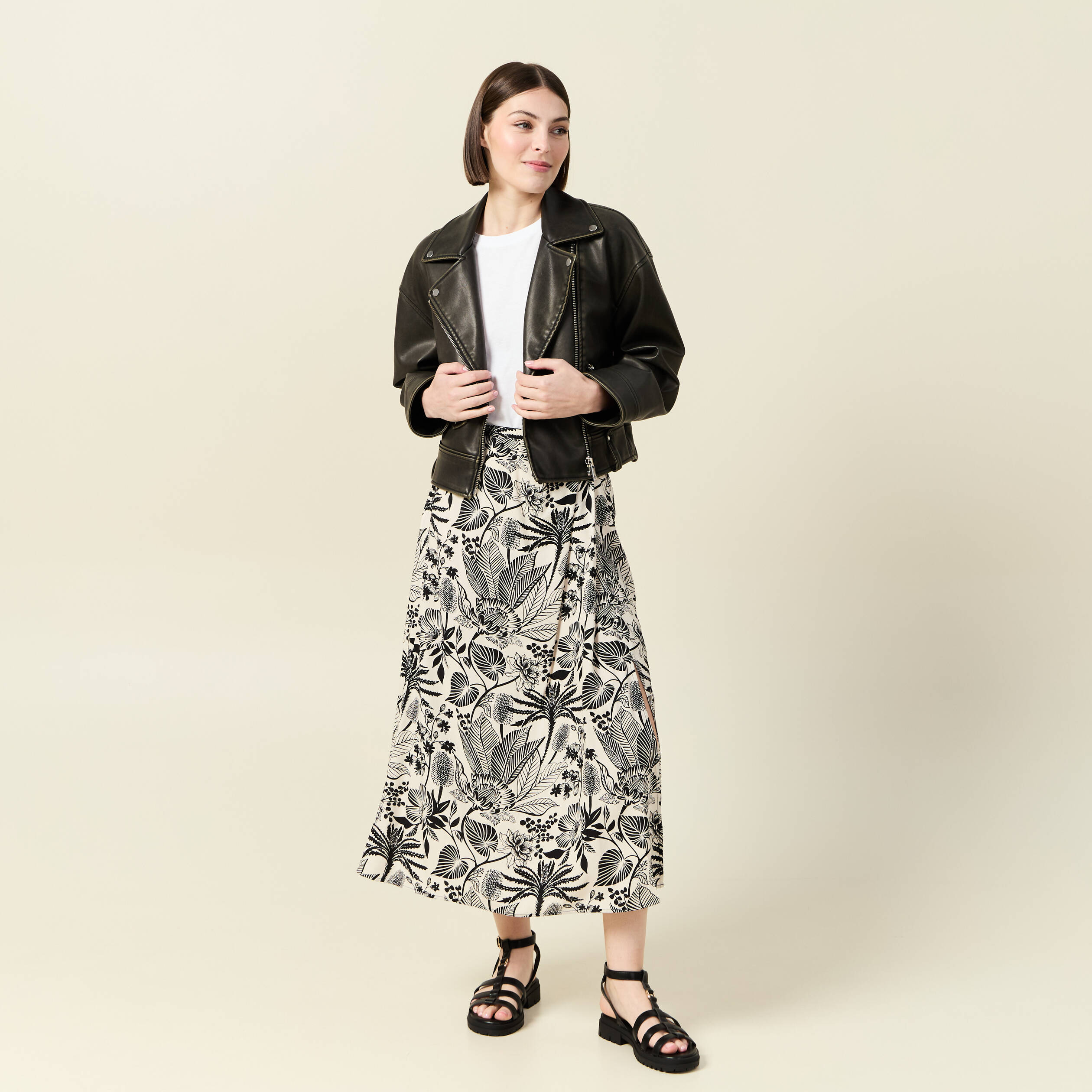 jupe fluide taille standard blanc femme Jupe fluide taille standard blanc femme