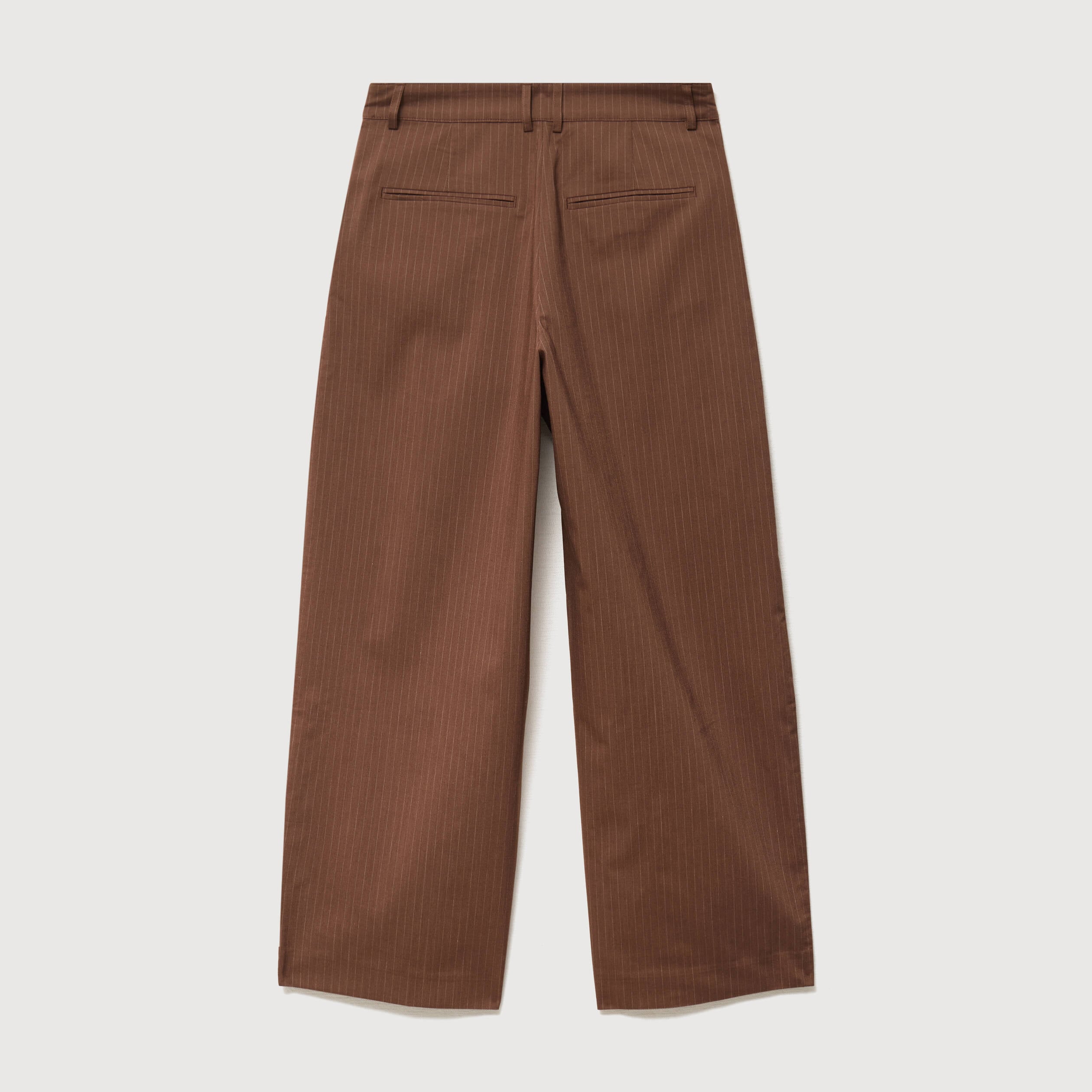 Pantalon large ray&eacute; taille standard marron fonc&eacute; femme