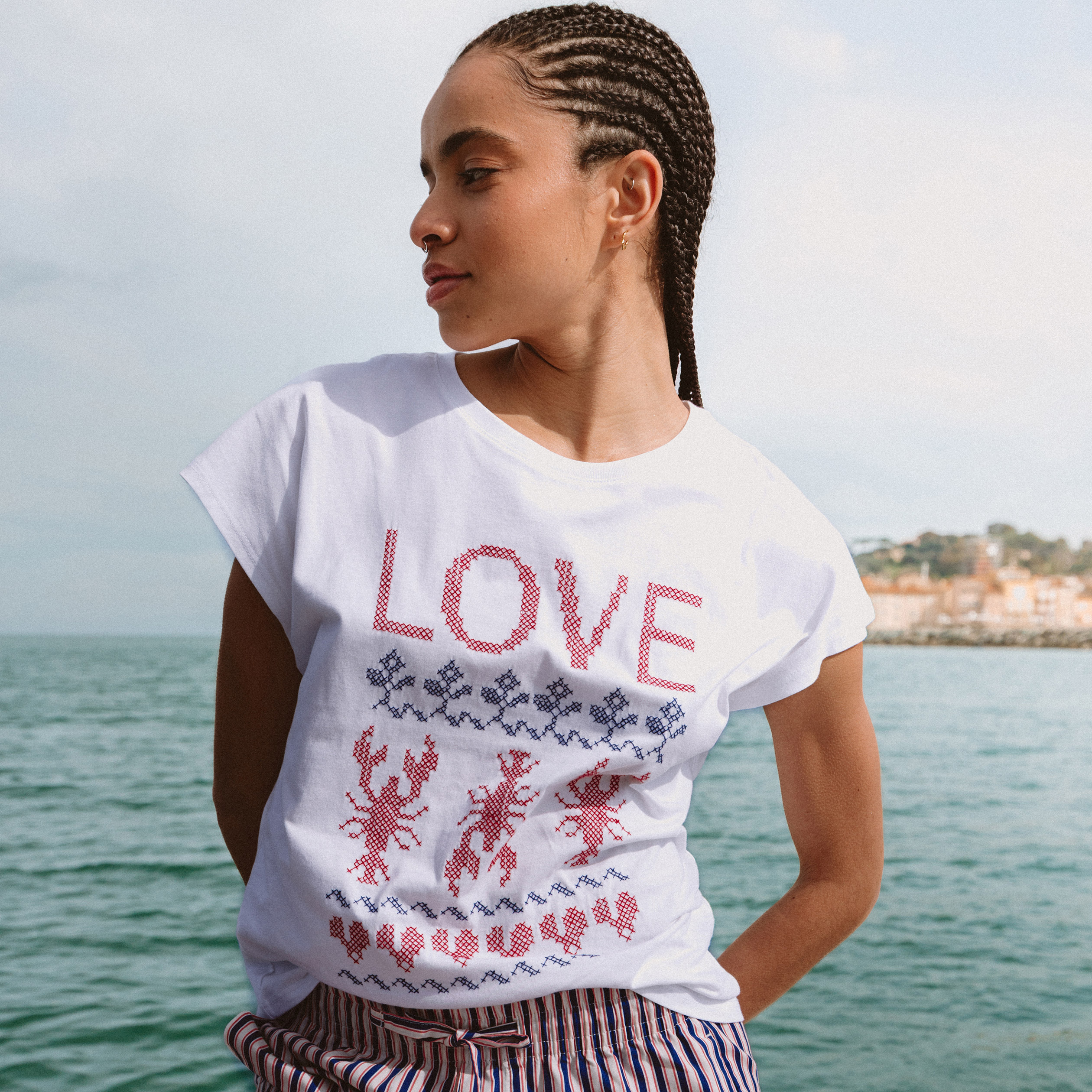 T-shirt en coton blanc femme