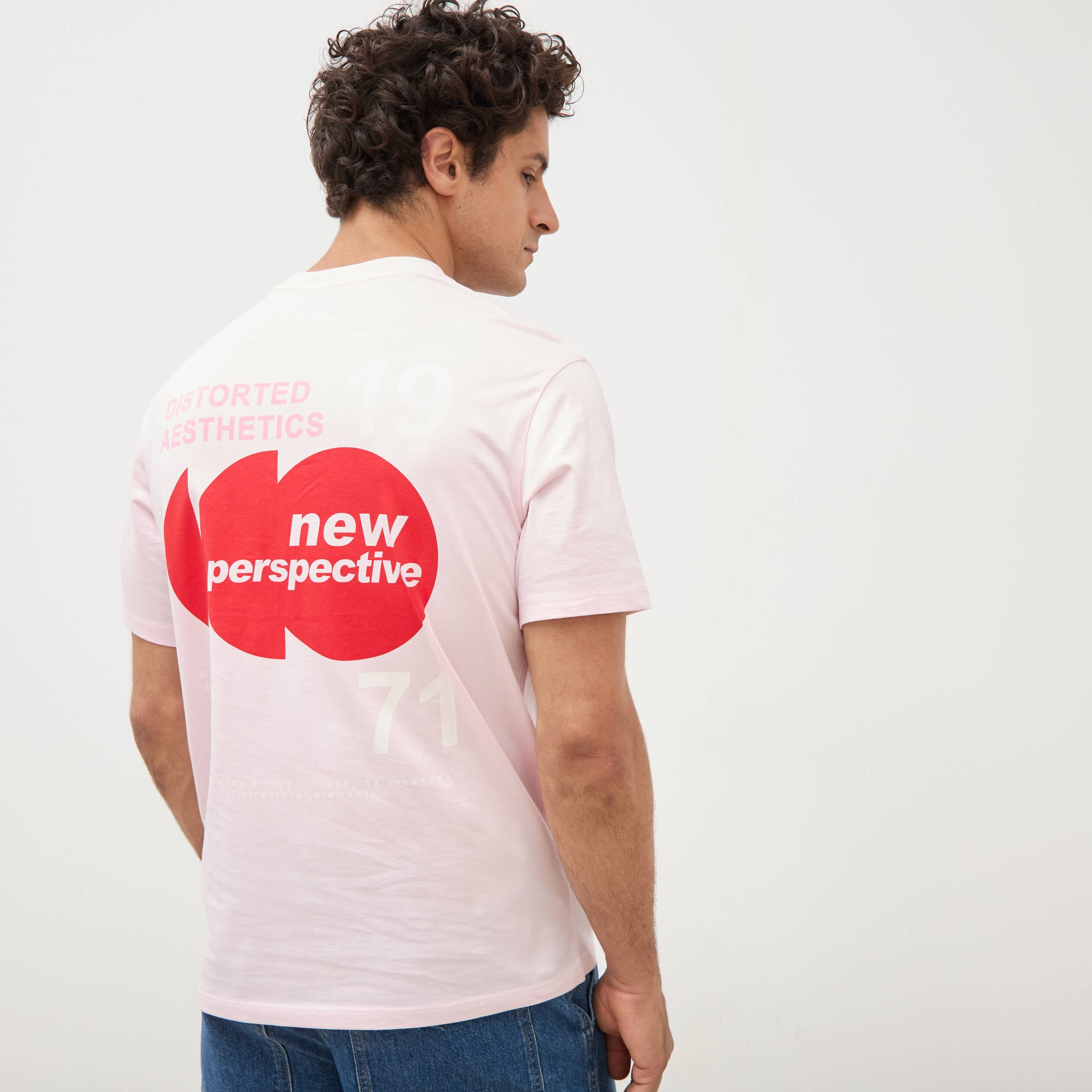 T-shirt en coton manches courtes rose homme