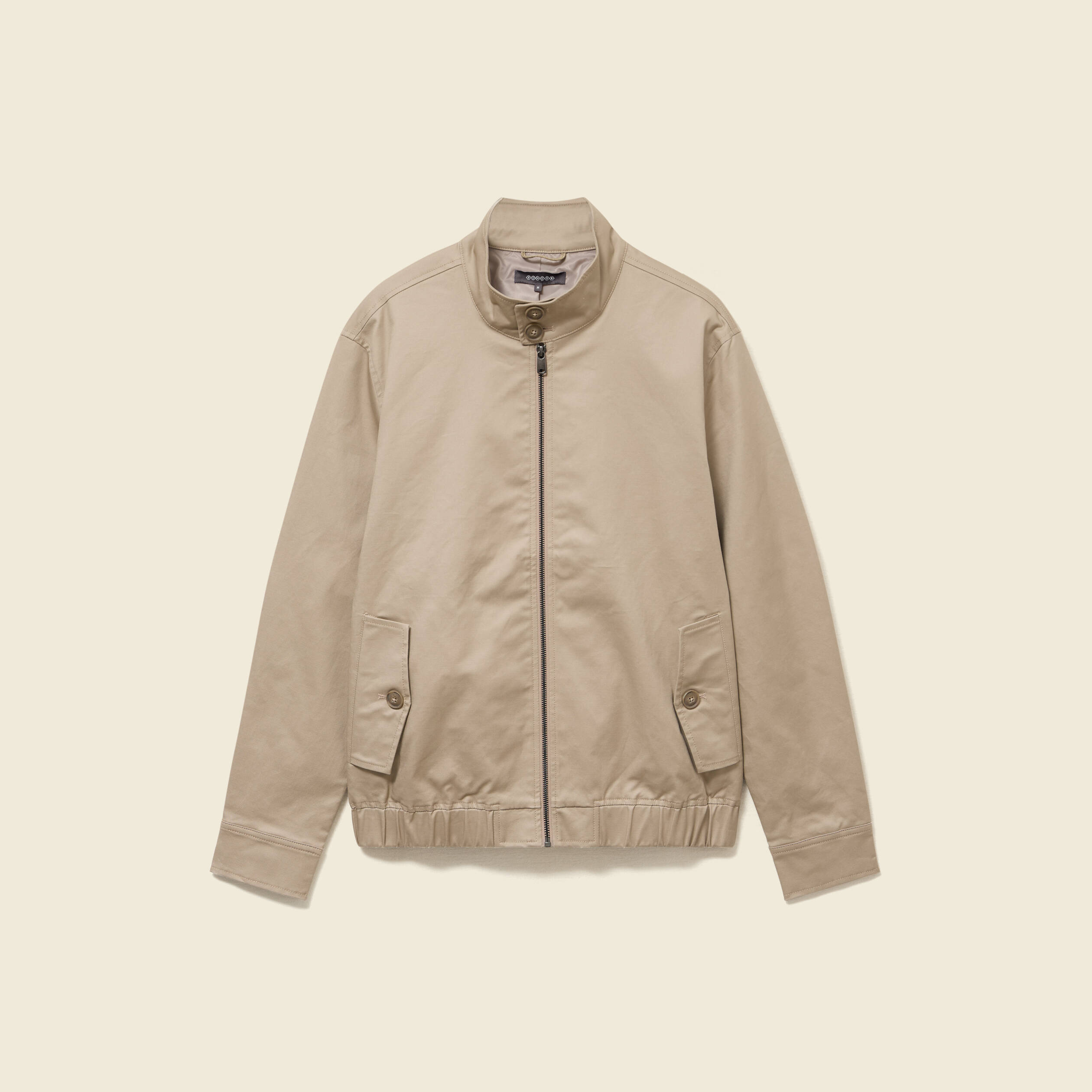 Blouson col montant manches longues beige homme