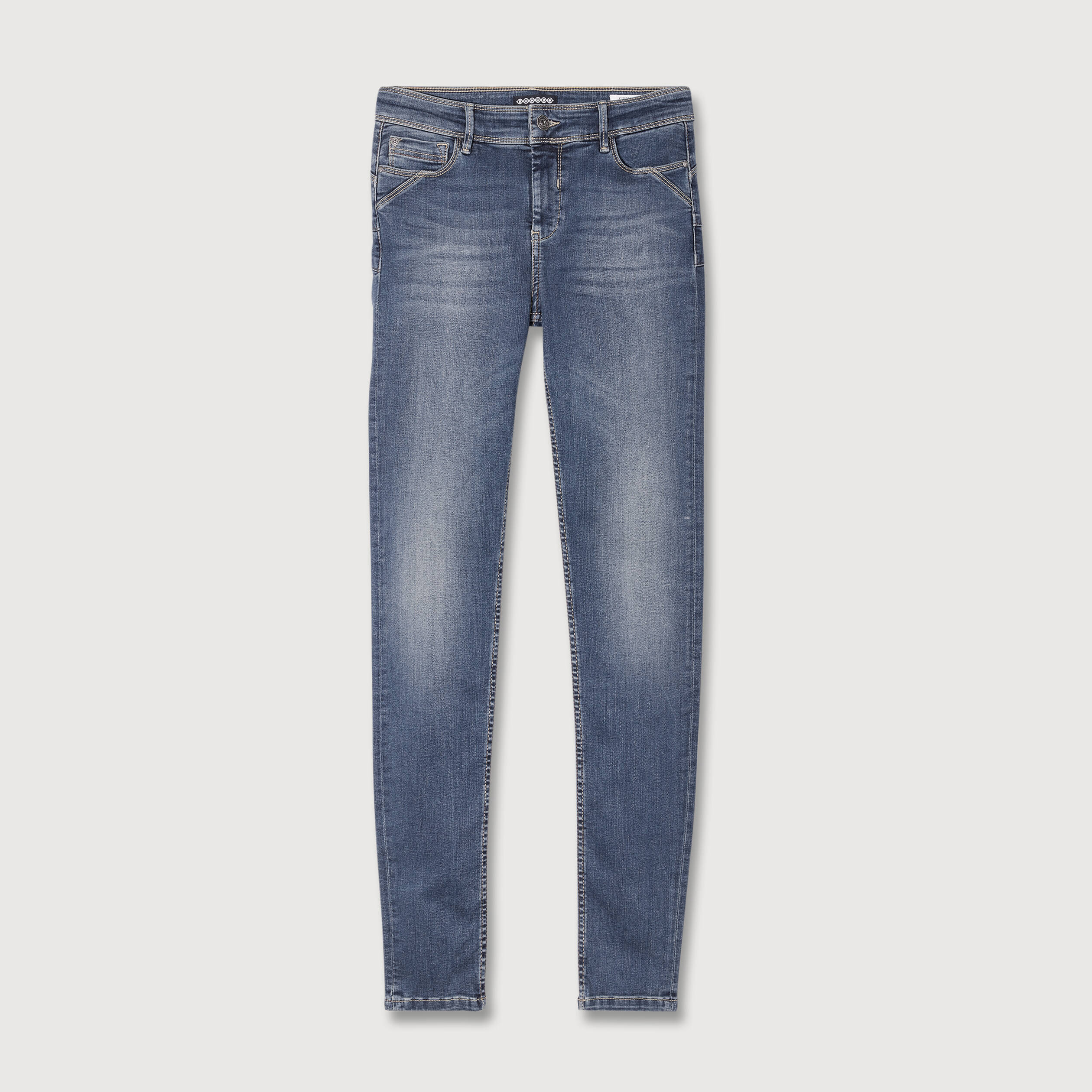 Jeans skinny push-up taille standard denim stone femme