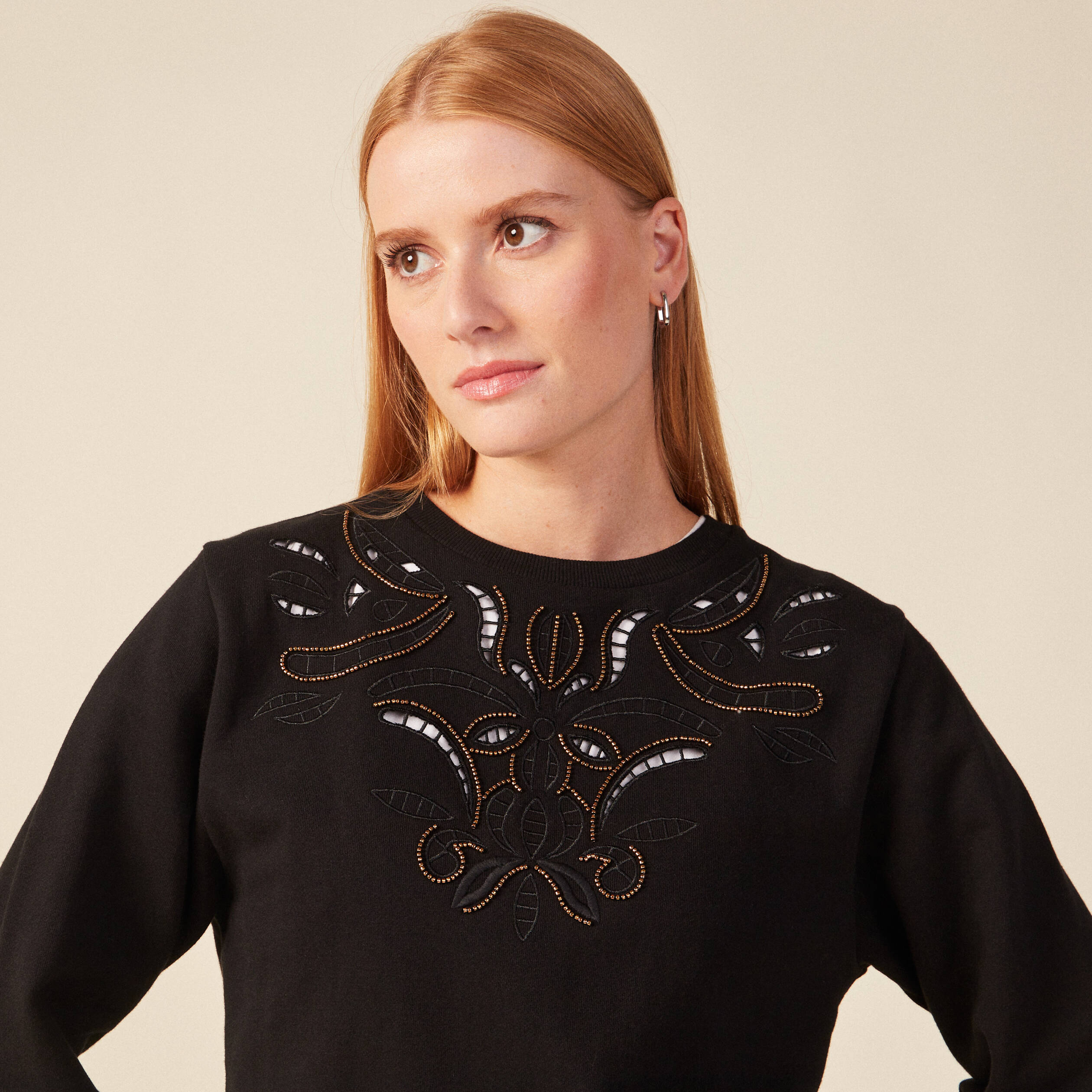 Sweat manches longues noir femme