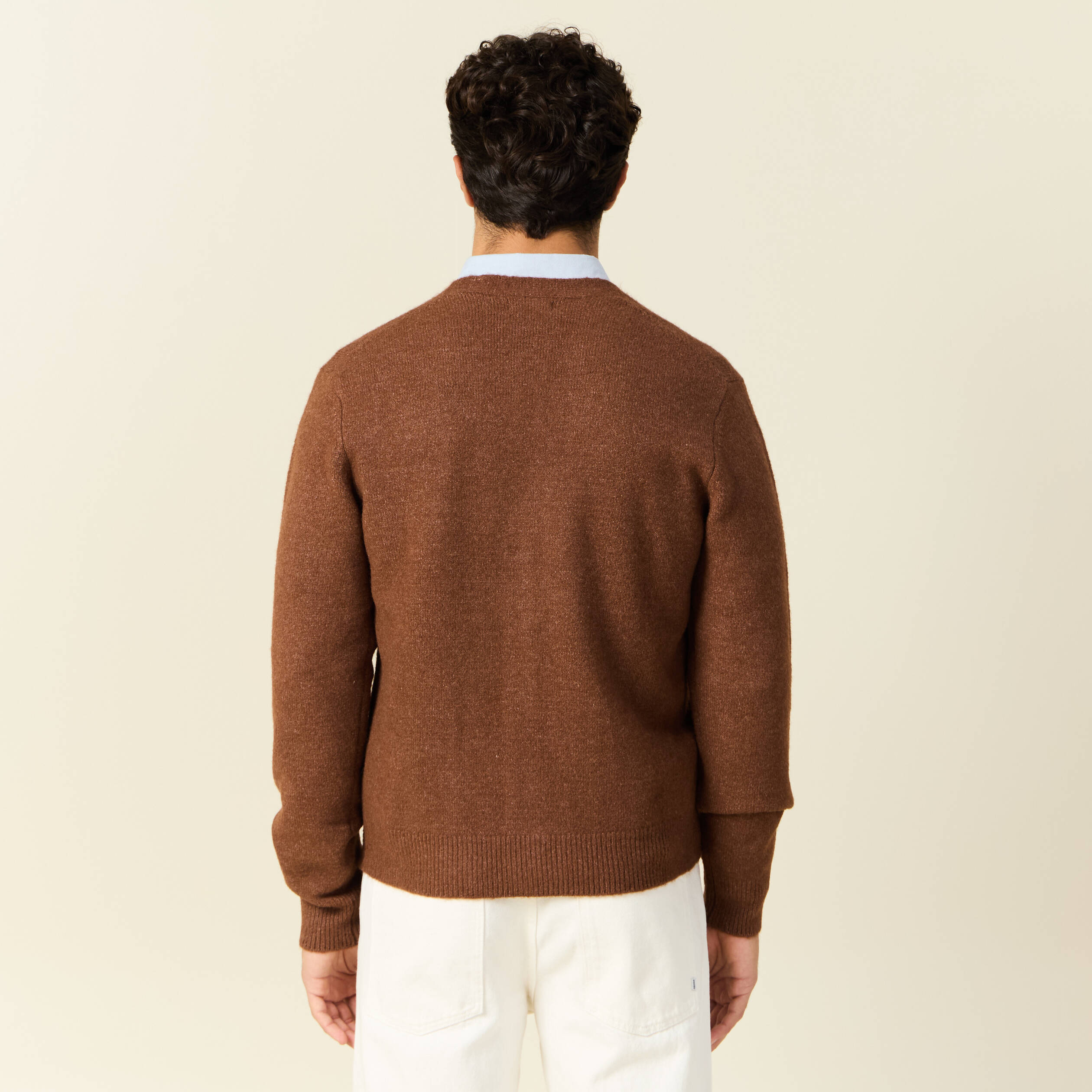 Gilet manches longues marron homme