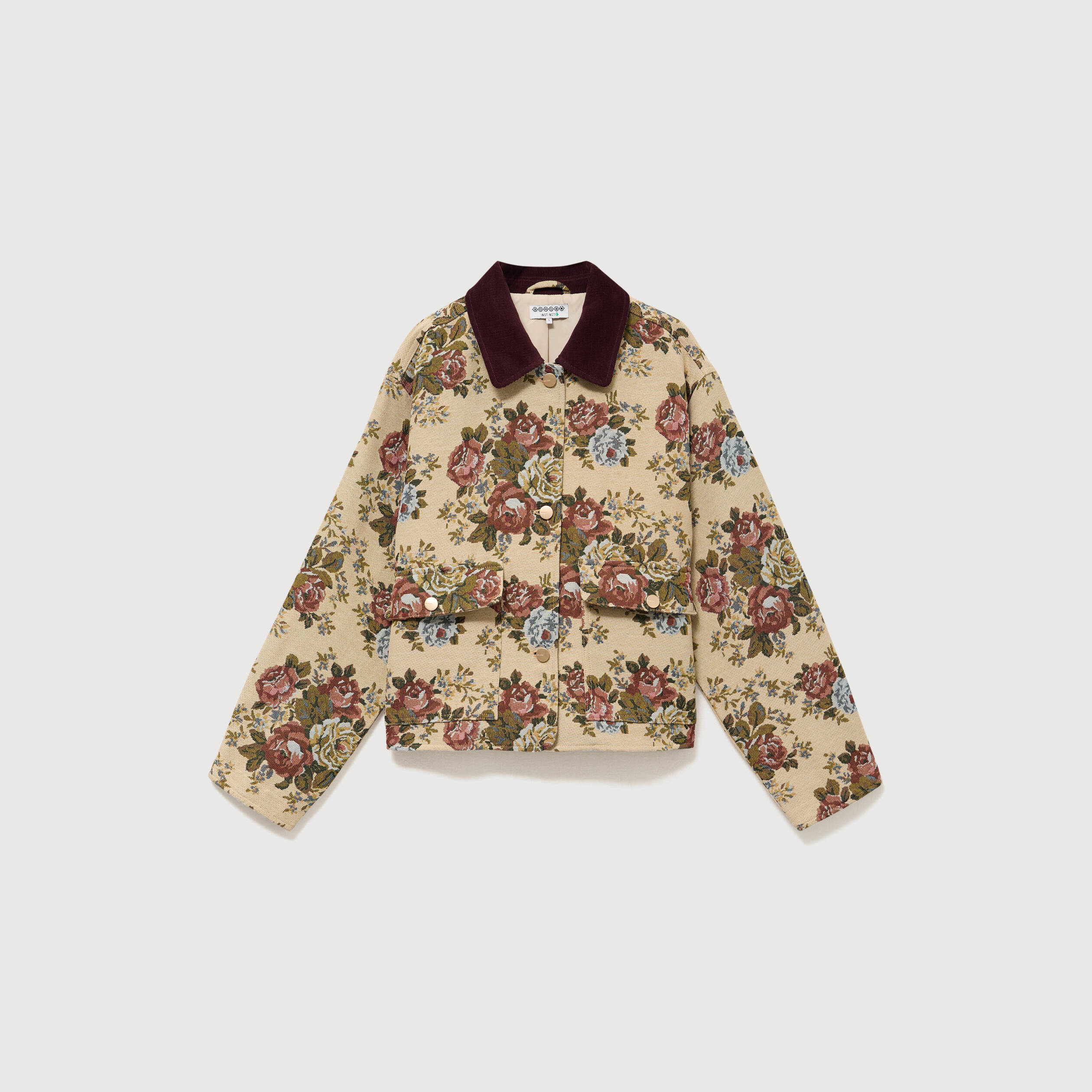 Veste manches longues doubl&eacute;e beige femme