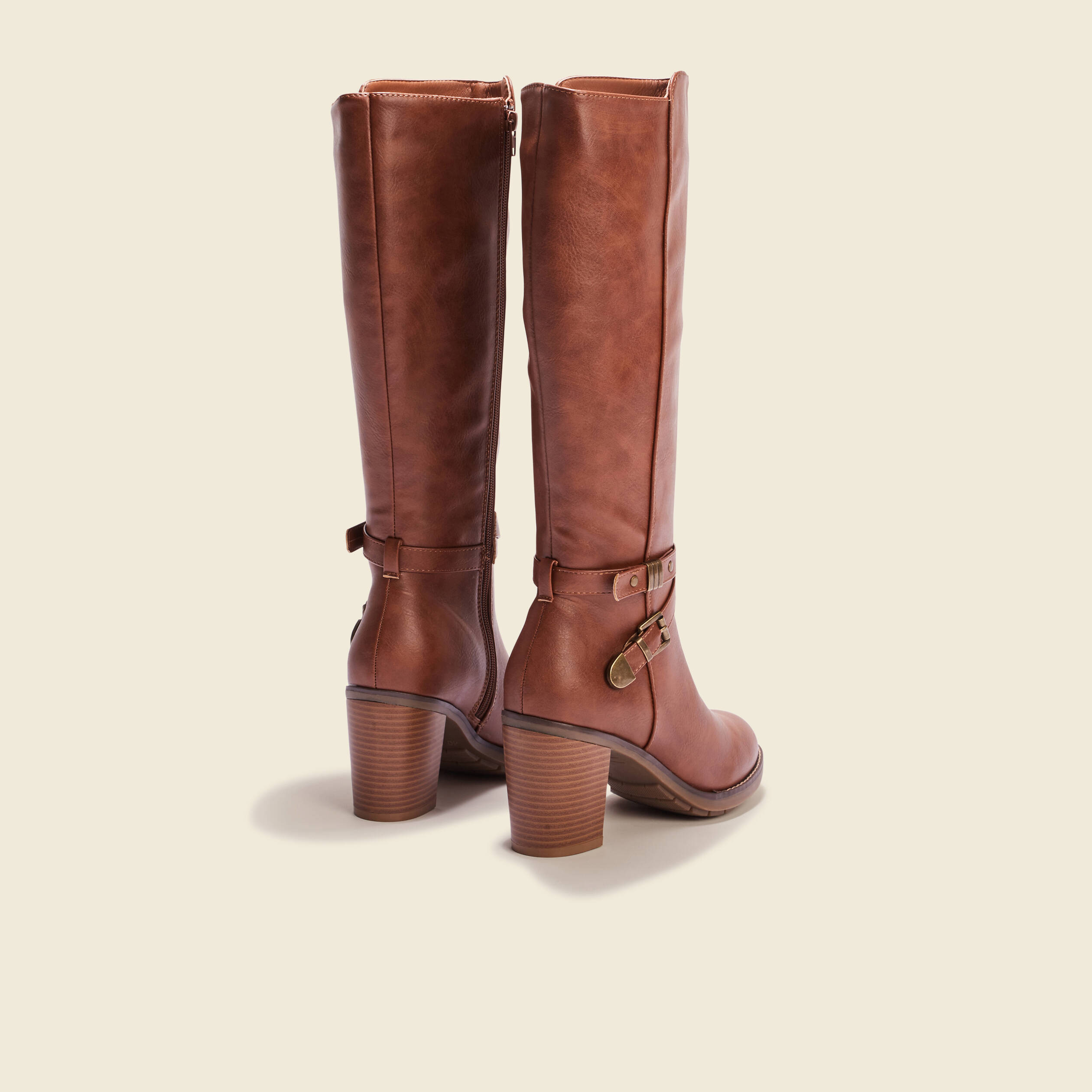 Bottes &agrave; talon marron femme