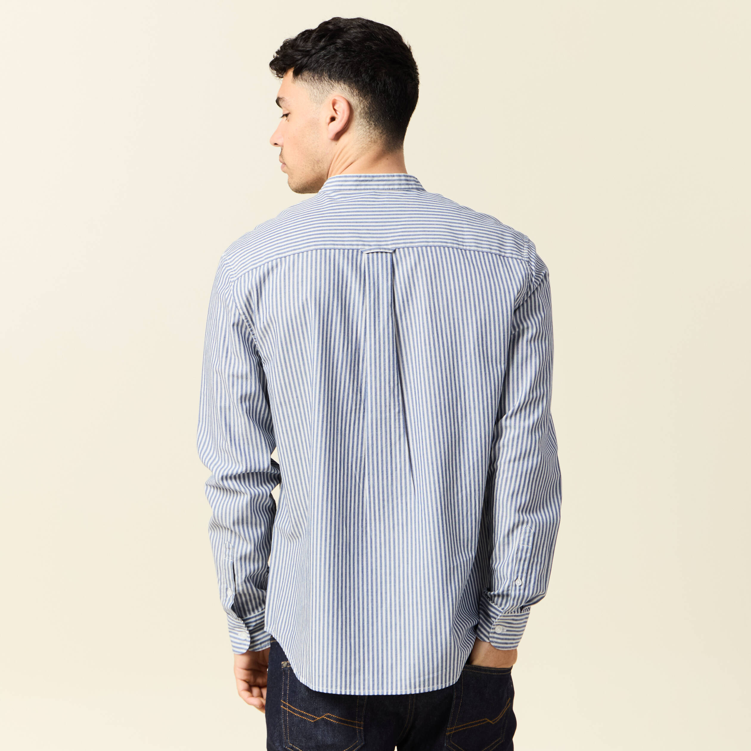 Chemise manches longues bleu marine homme