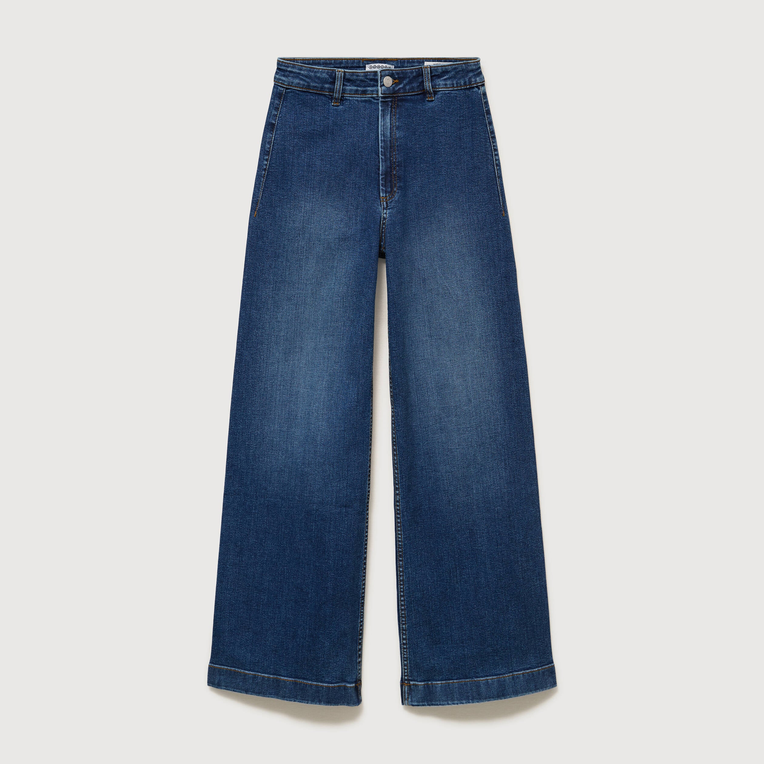 Jeans large taille haute denim stone femme