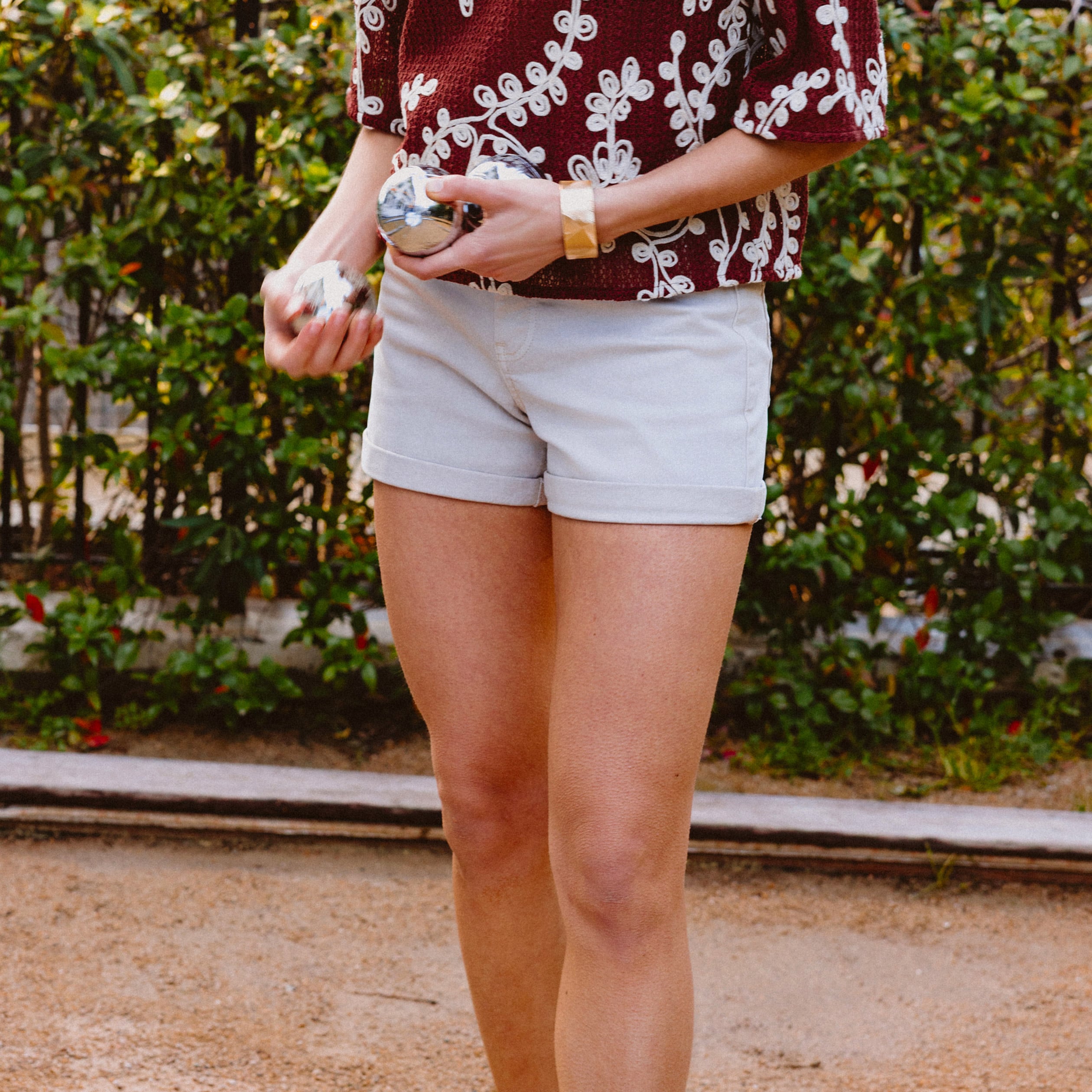 Short mom taille haute denim blanc femme
