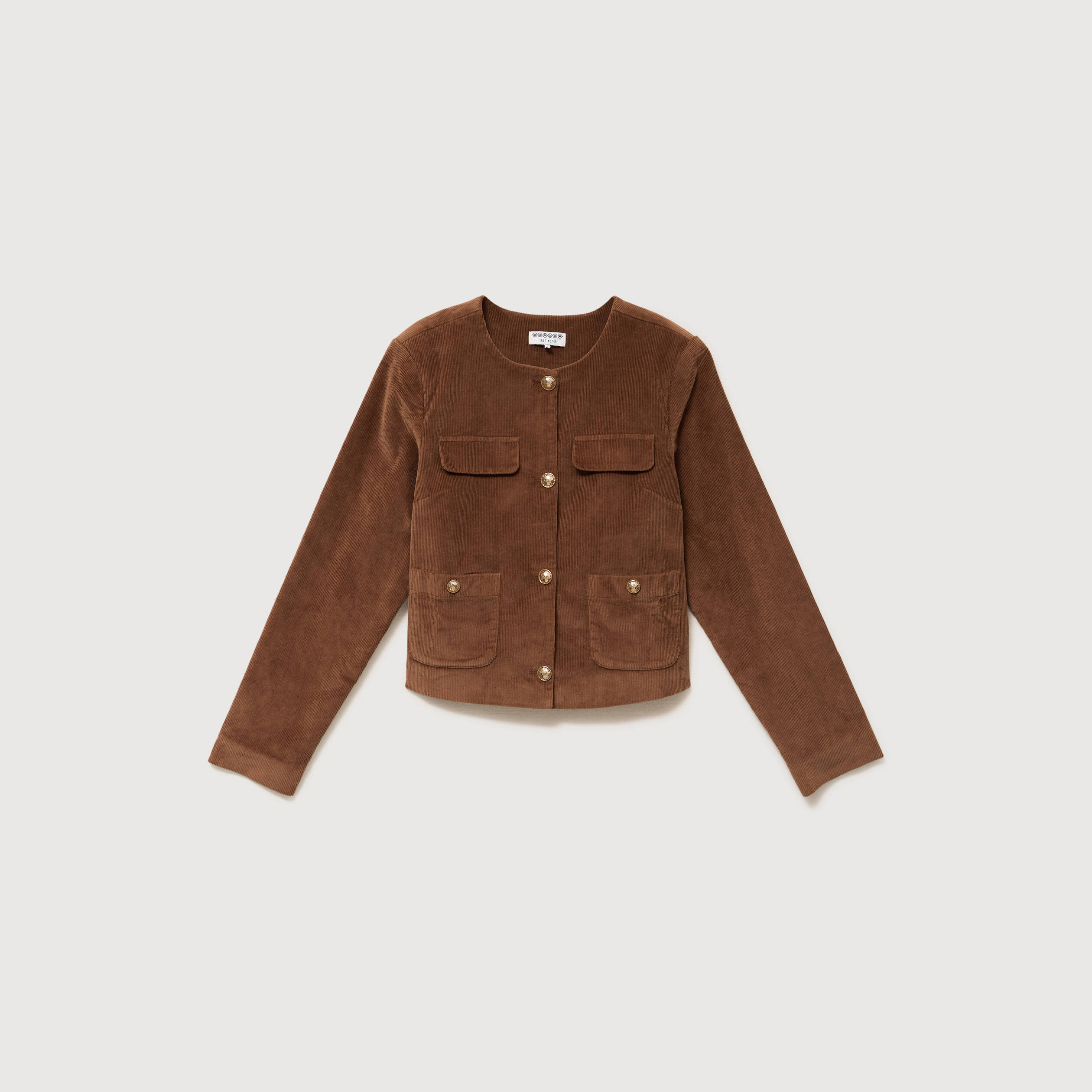 Veste manches longues en velours vieux rose femme