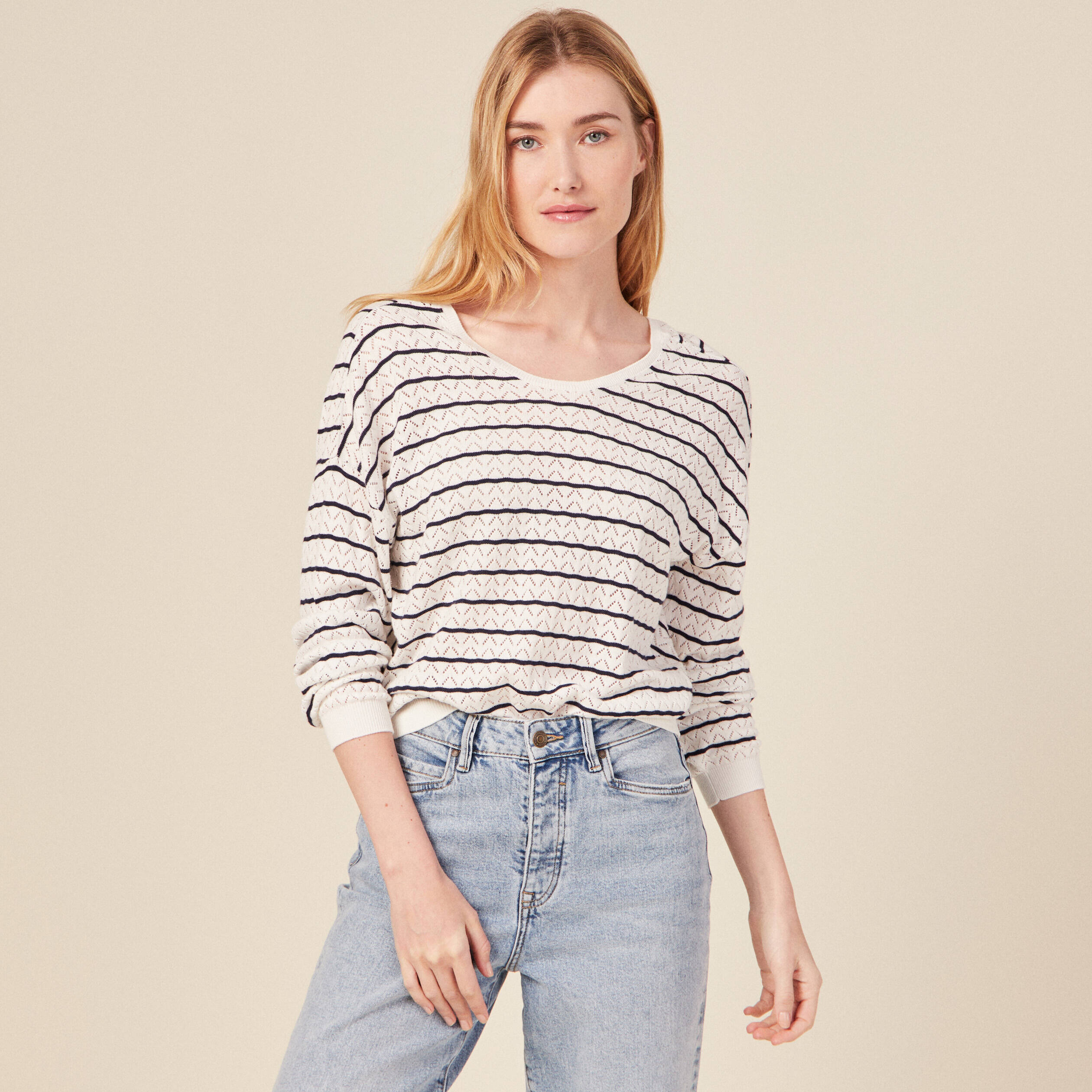 pull manches longues ecru femme Pull manches longues ecru femme