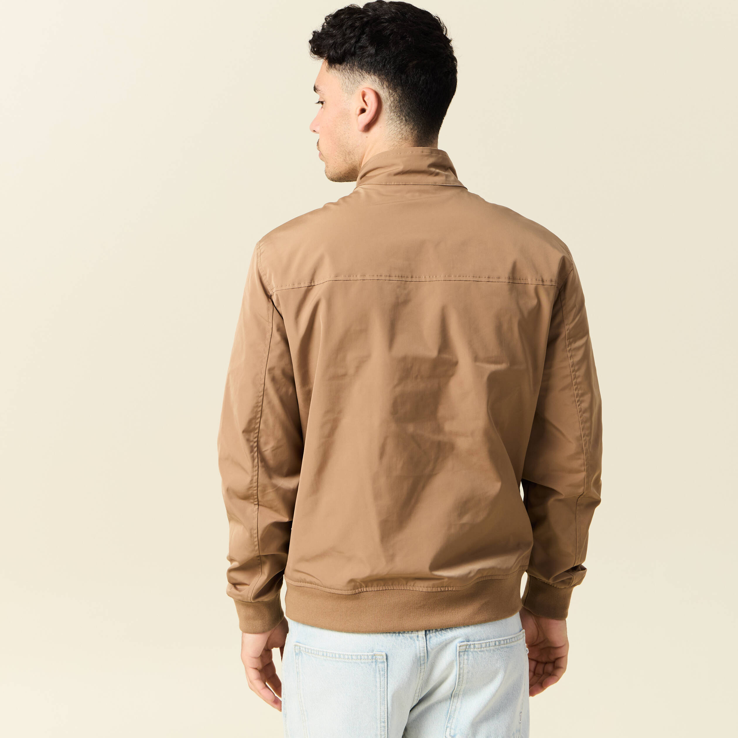 blouson zippe col montant taupe homme Blouson zippé col montant taupe homme
