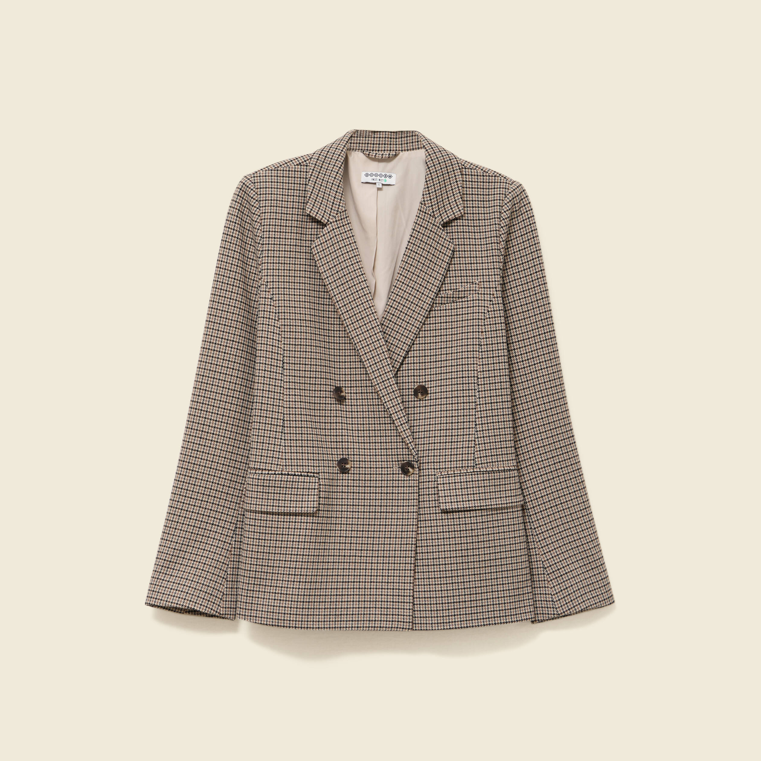 Blazer manches longues col tailleur noir femme