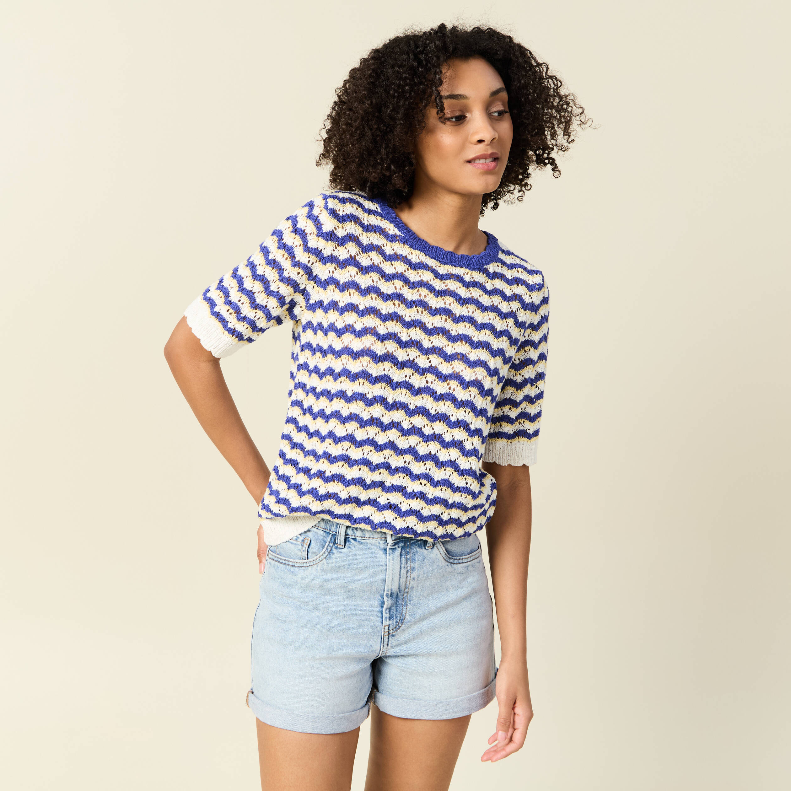 pull manches courtes bleu electrique femme Pull manches courtes bleu electrique femme