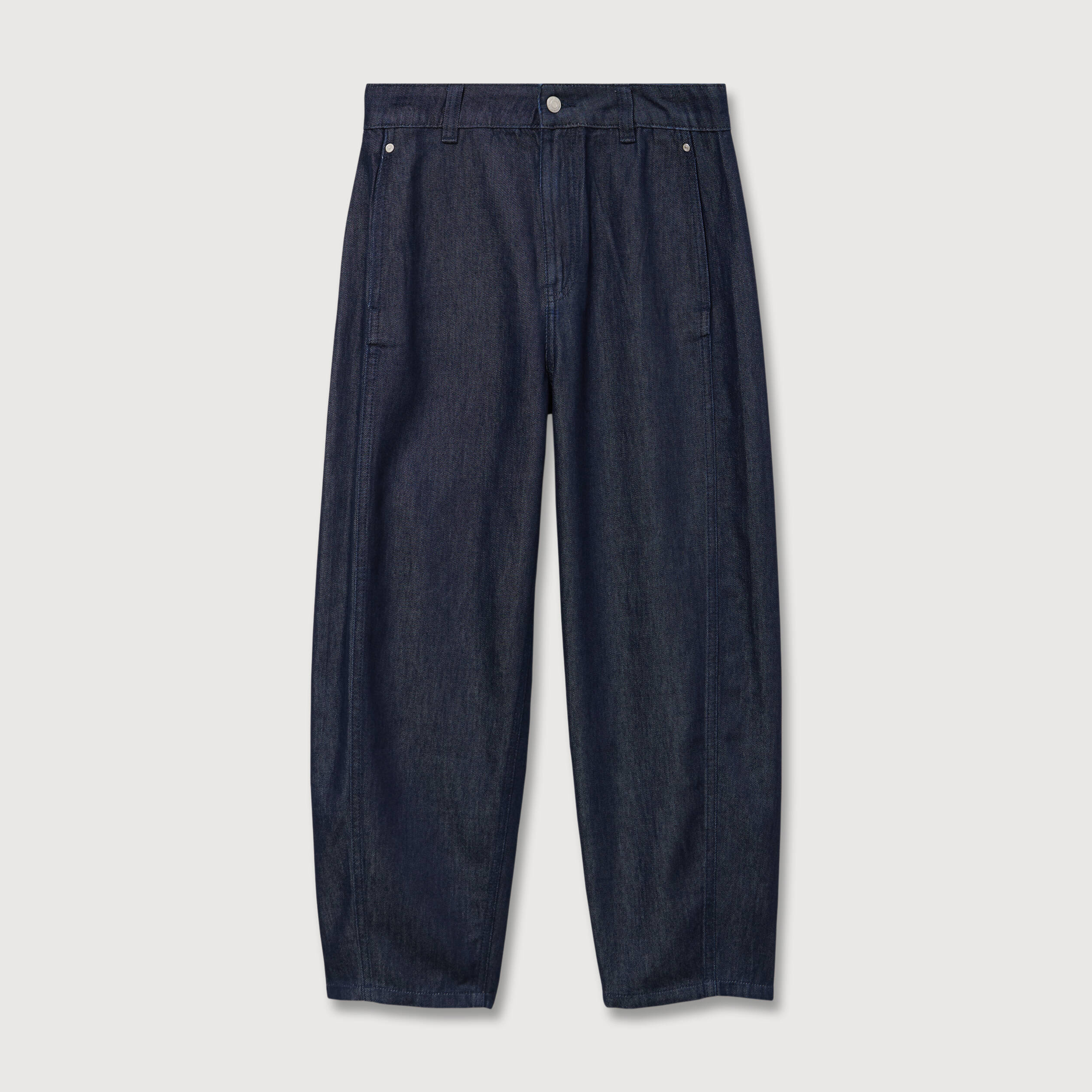 Jeans slouchy taille haute denim brut femme