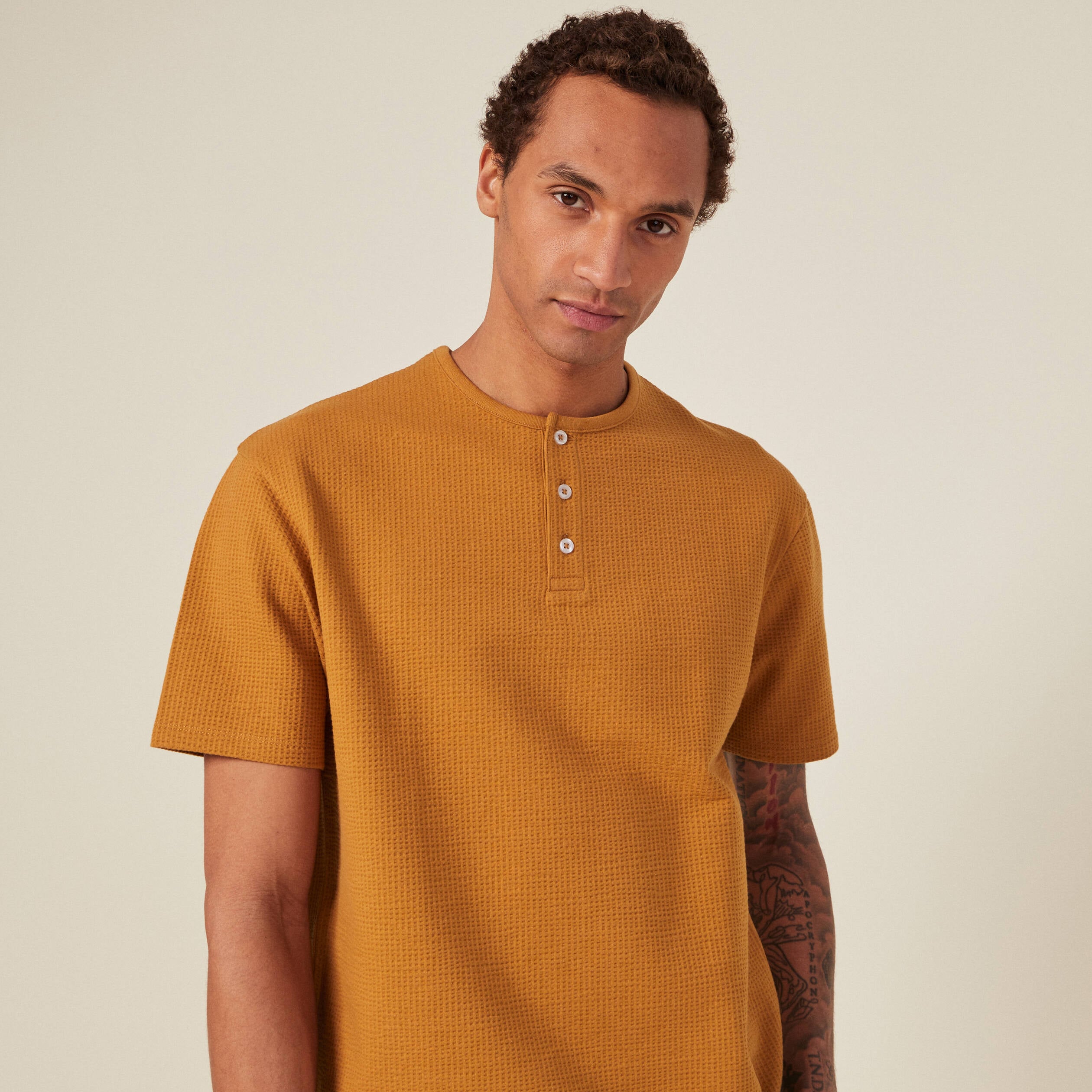 T-shirt oversize manches courtes camel homme