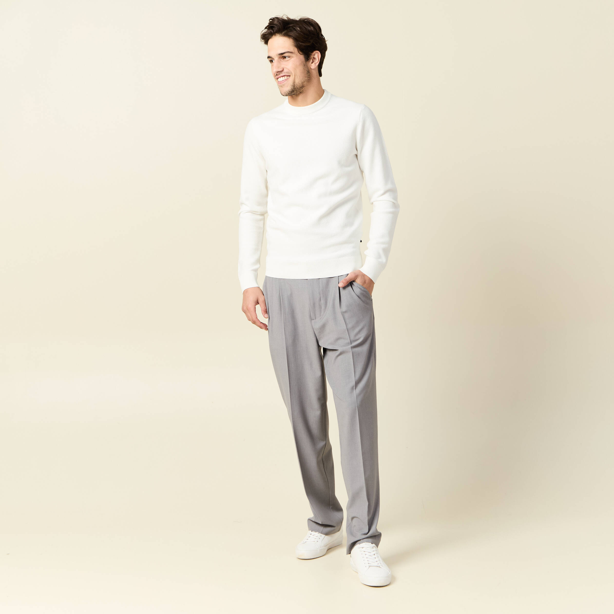 pull manches longues ecru homme Pull manches longues ecru homme
