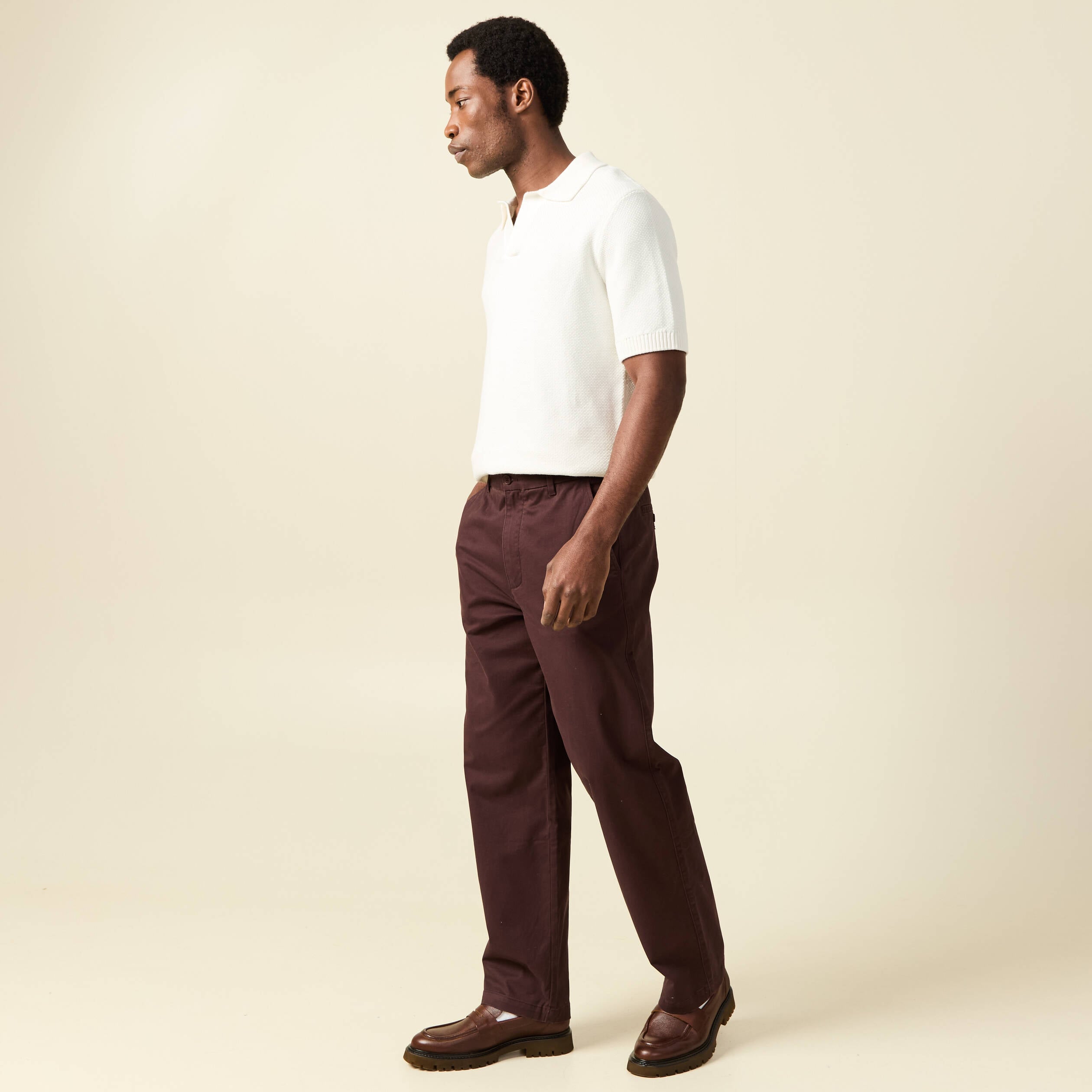Pantalon marron fonc&eacute; homme