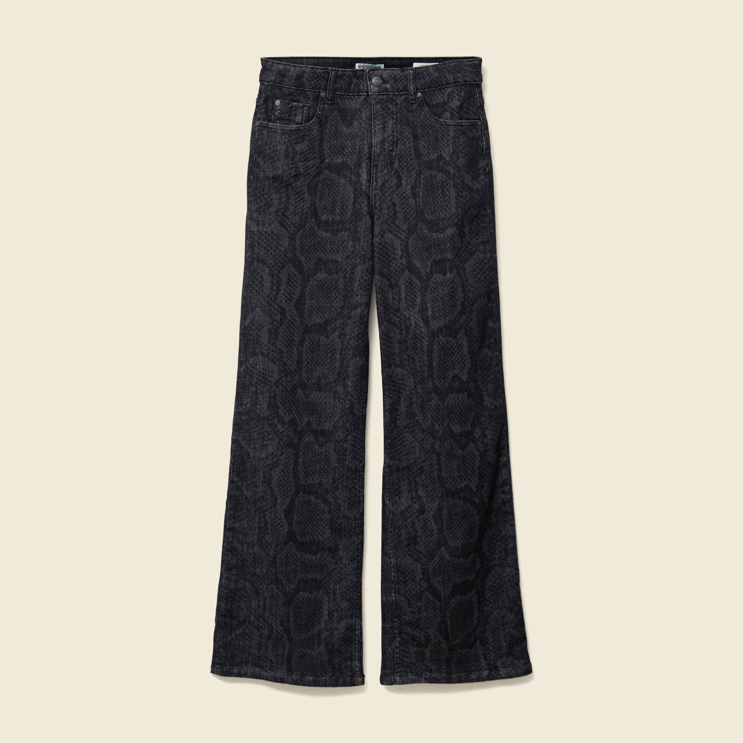 Pantalon wide large taille haute gris fonc&eacute; femme