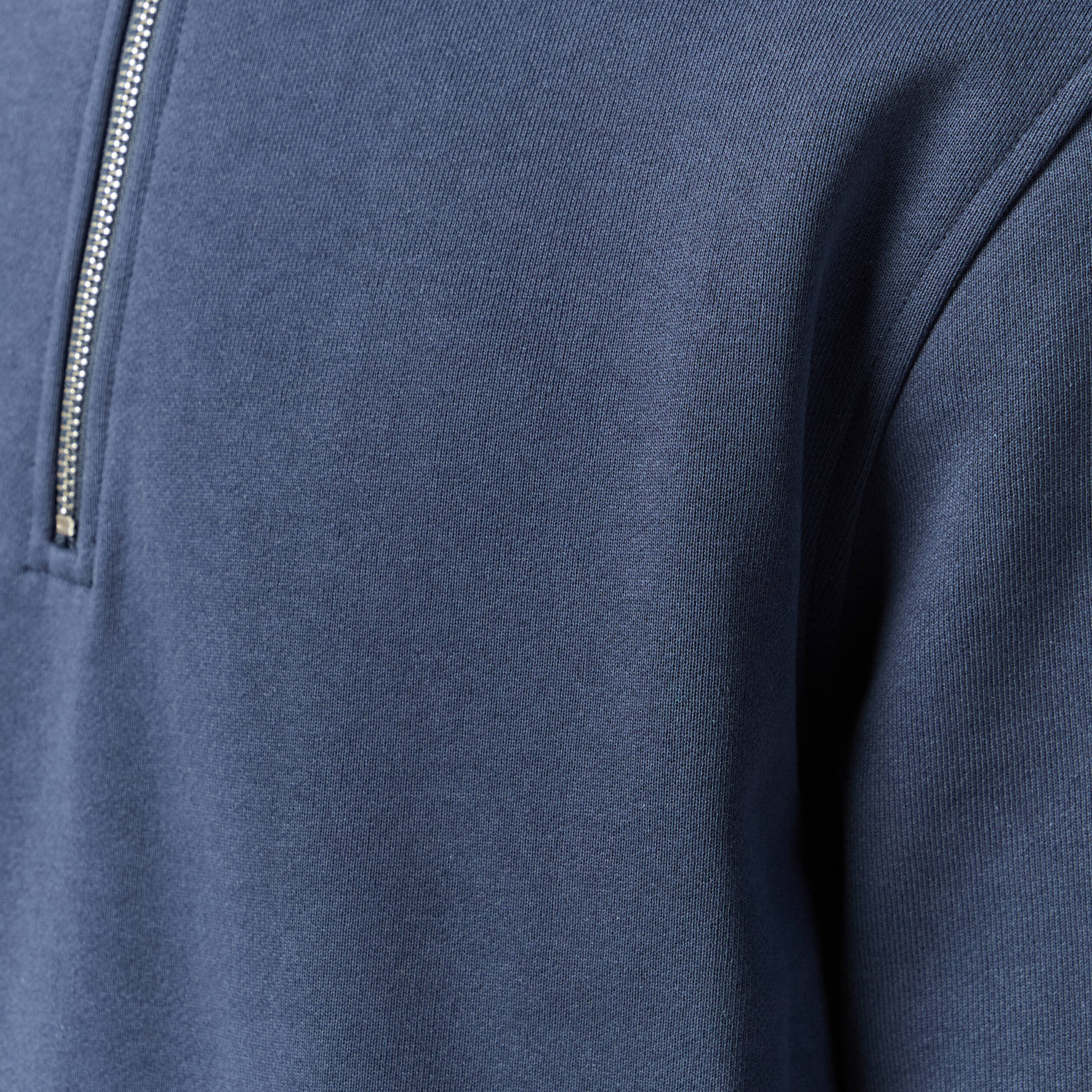 Sweat col montant manches longues bleu marine homme