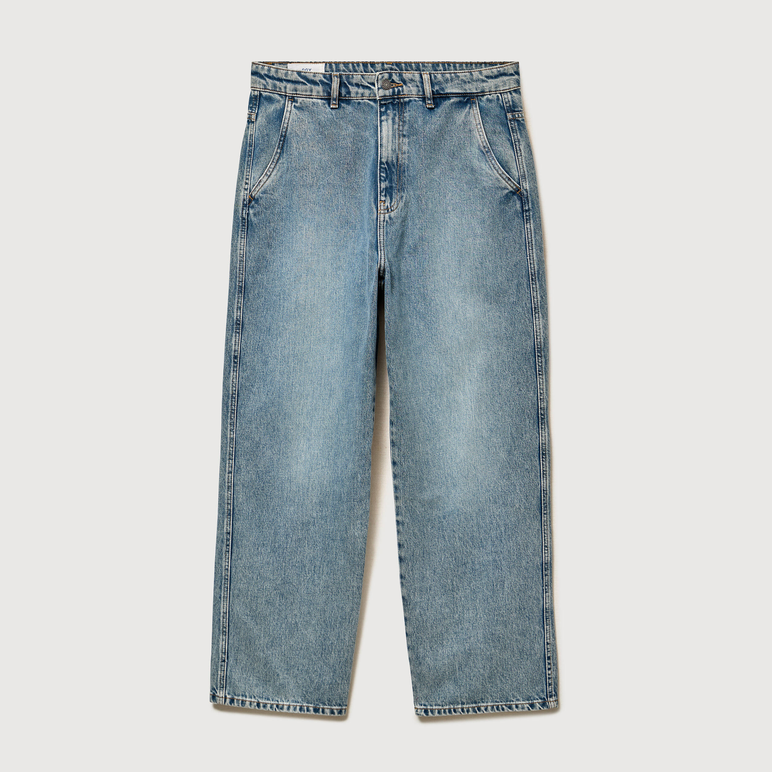 Jeans loose longueur 32 en coton denim dirty homme