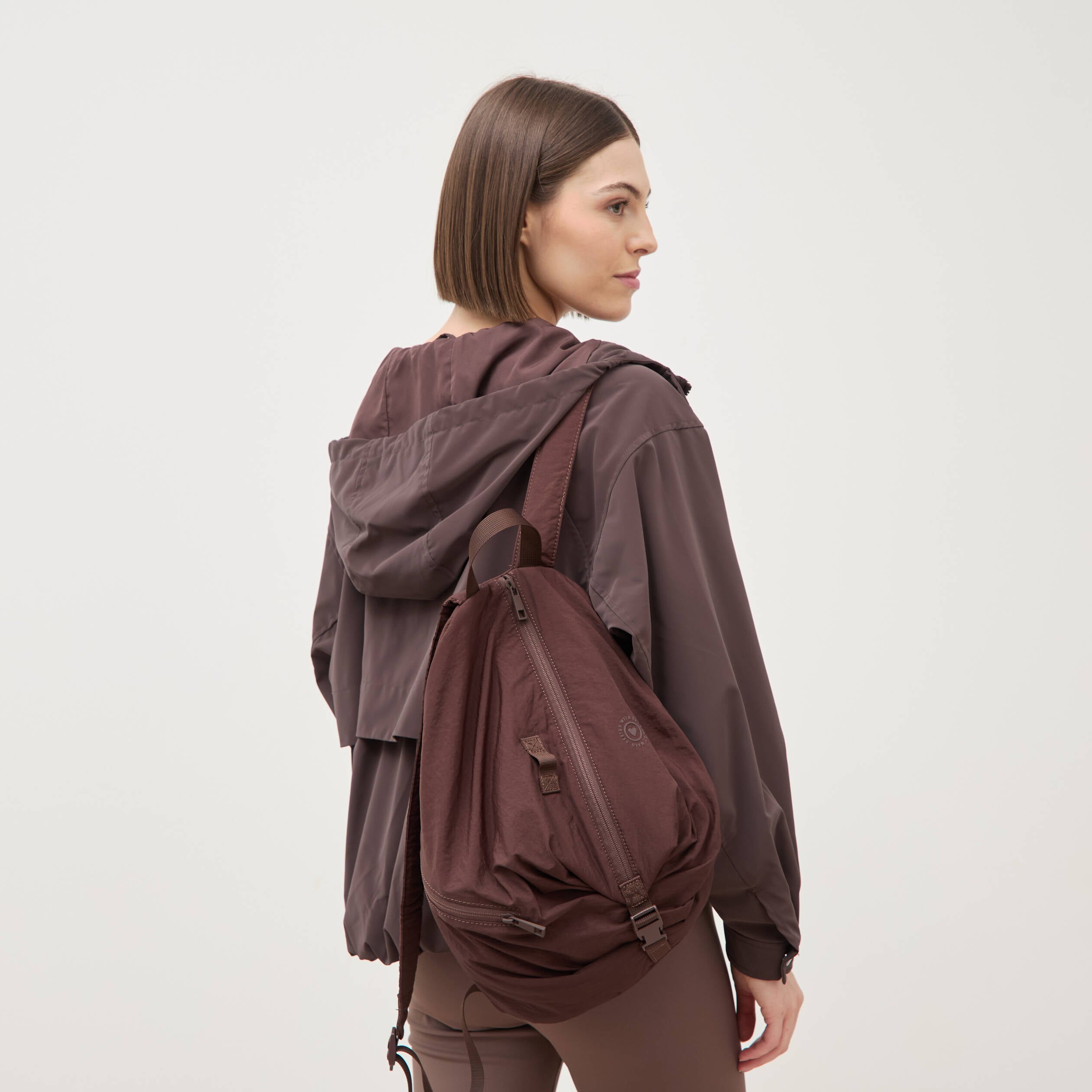 Sac &agrave; dos pliss&eacute; avec doublure bordeaux femme