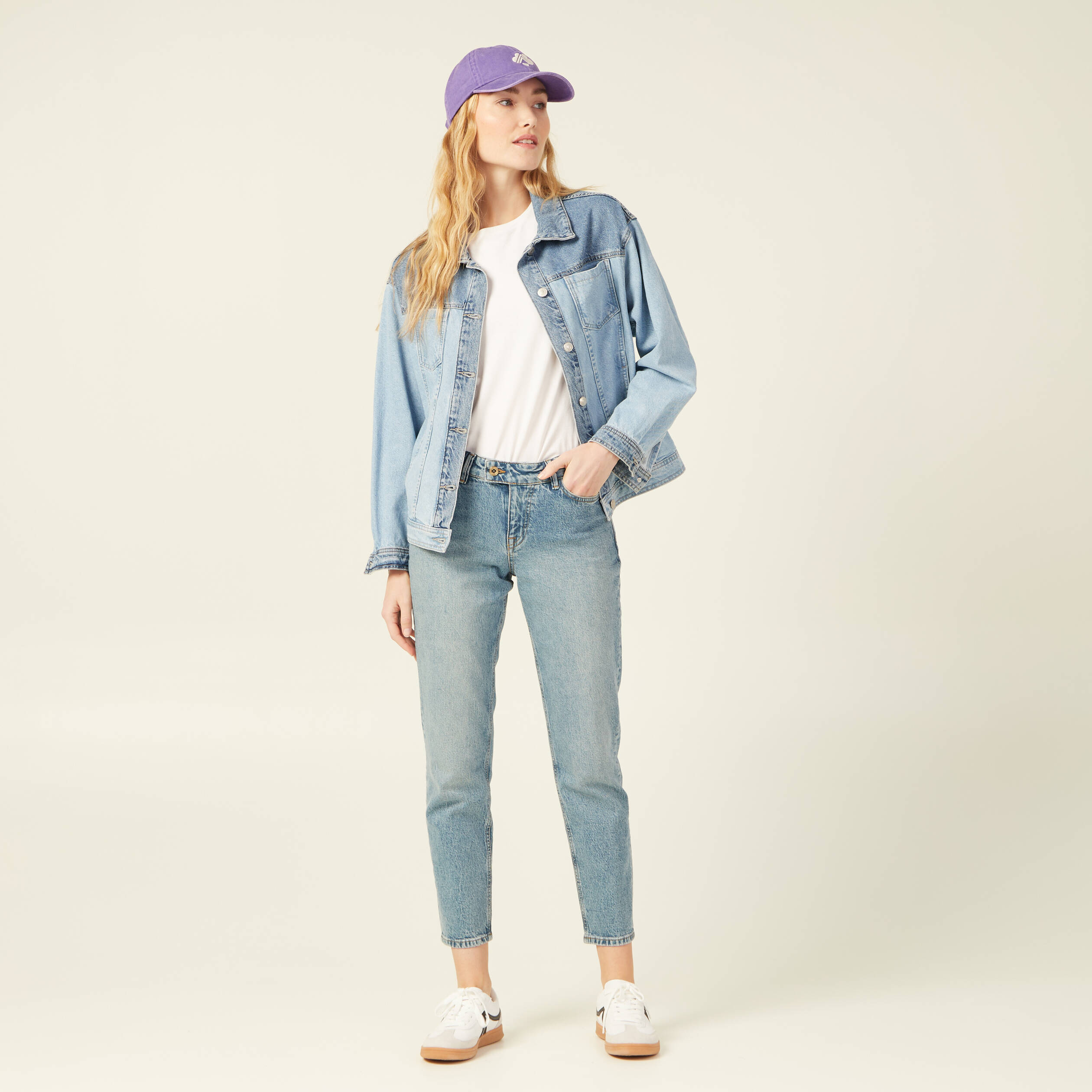Jean blanc femme deals taille basse