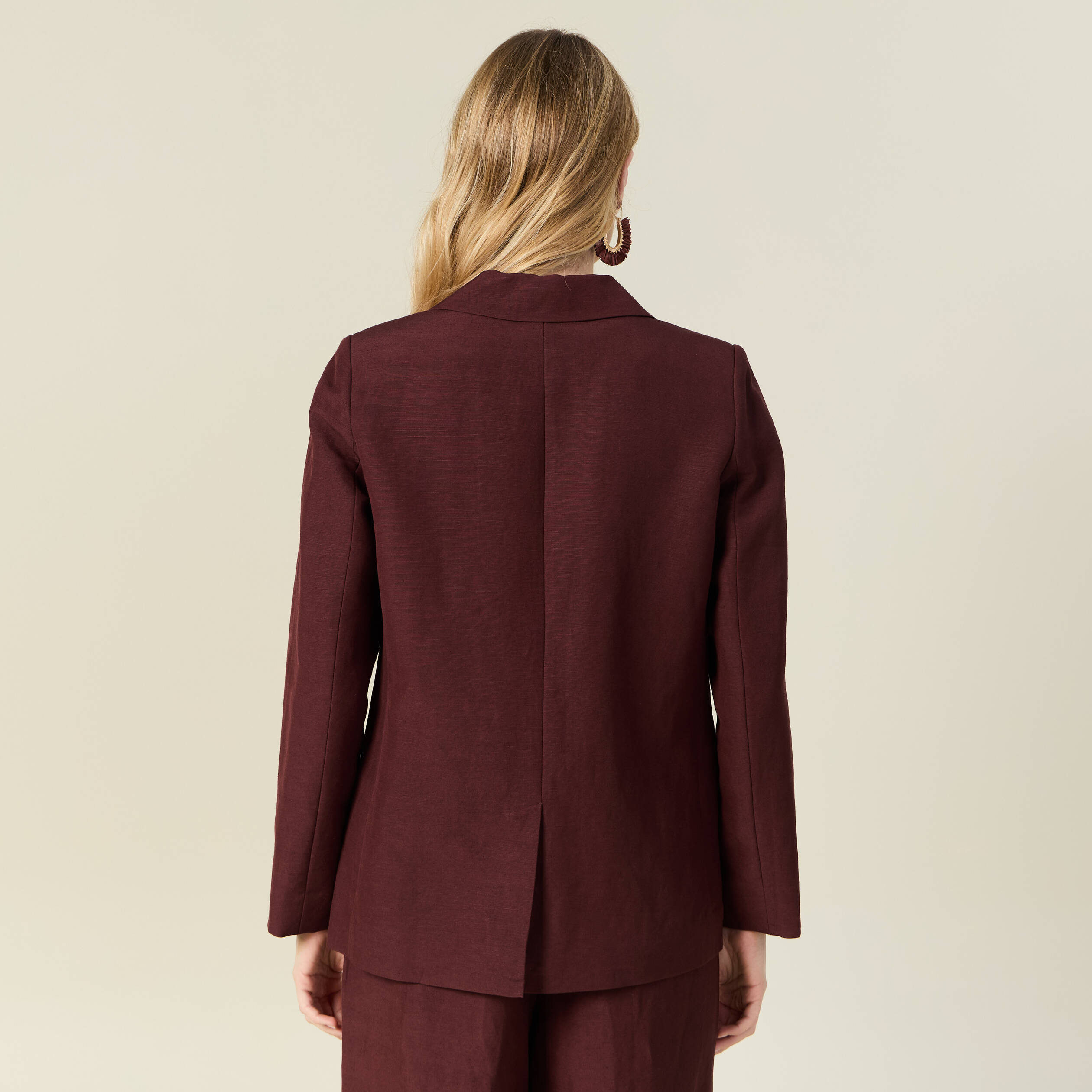 veste blazer manches longues bordeaux femme Veste blazer manches longues bordeaux femme