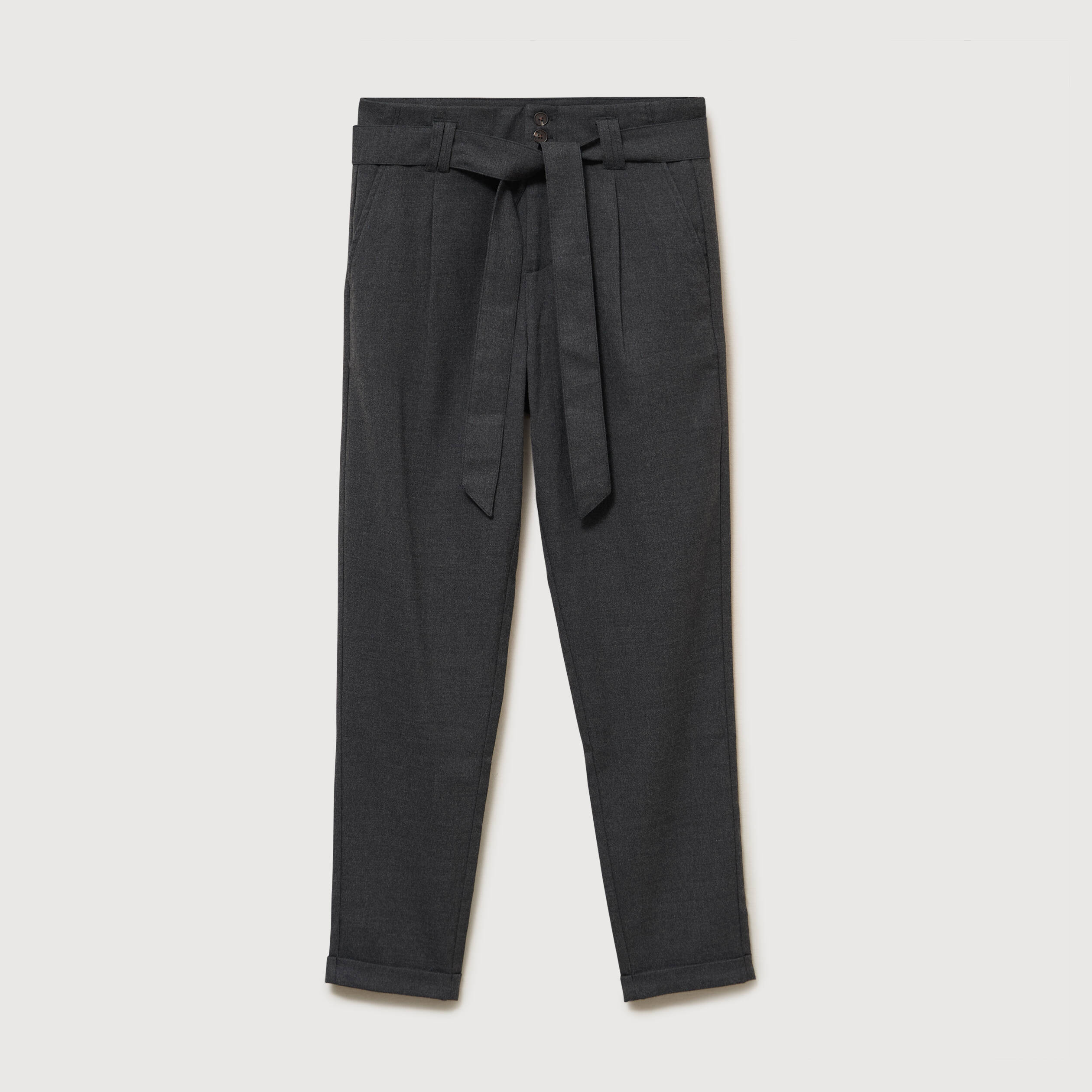 Pantalon paperbag gris femme