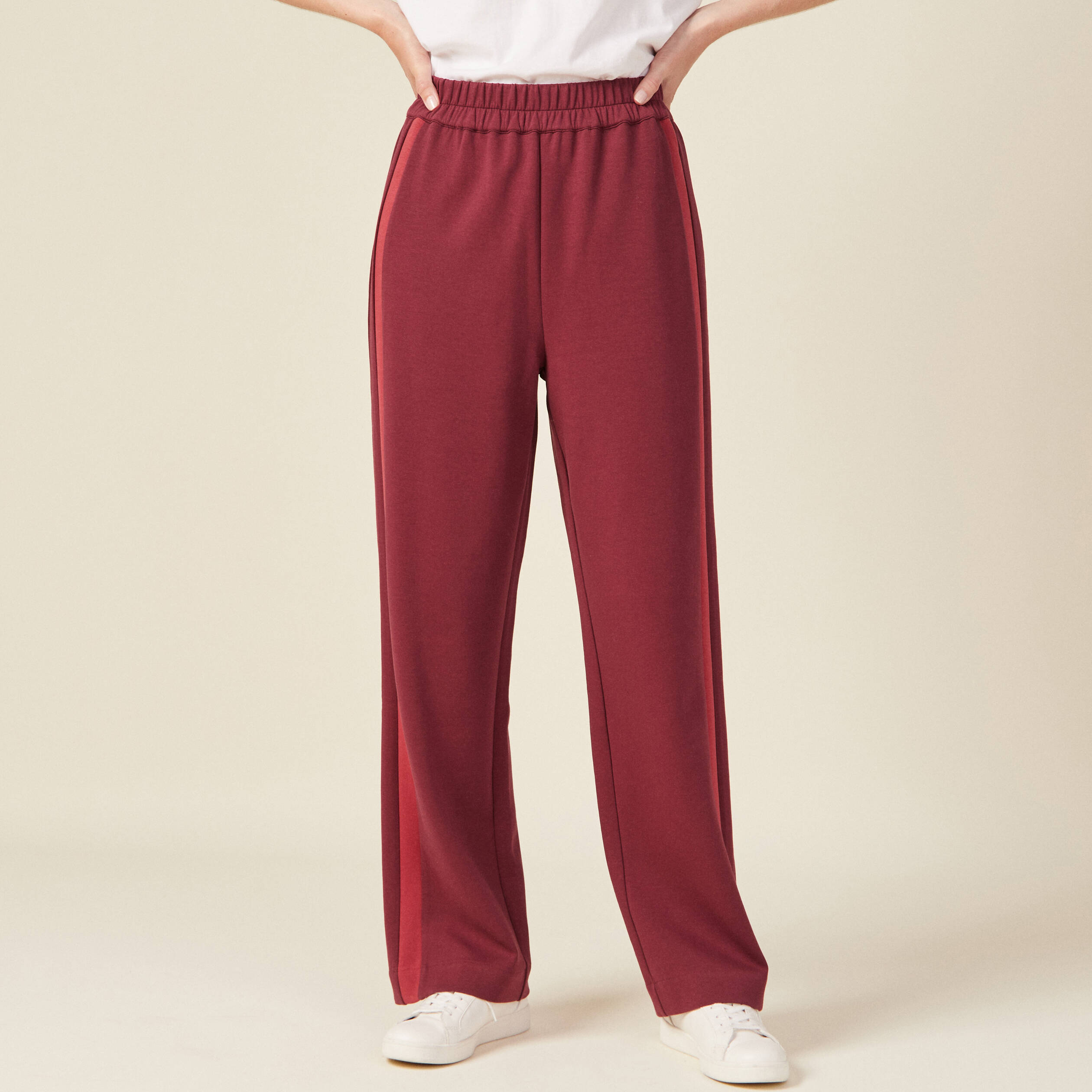 Pantalon jogging large prune femme