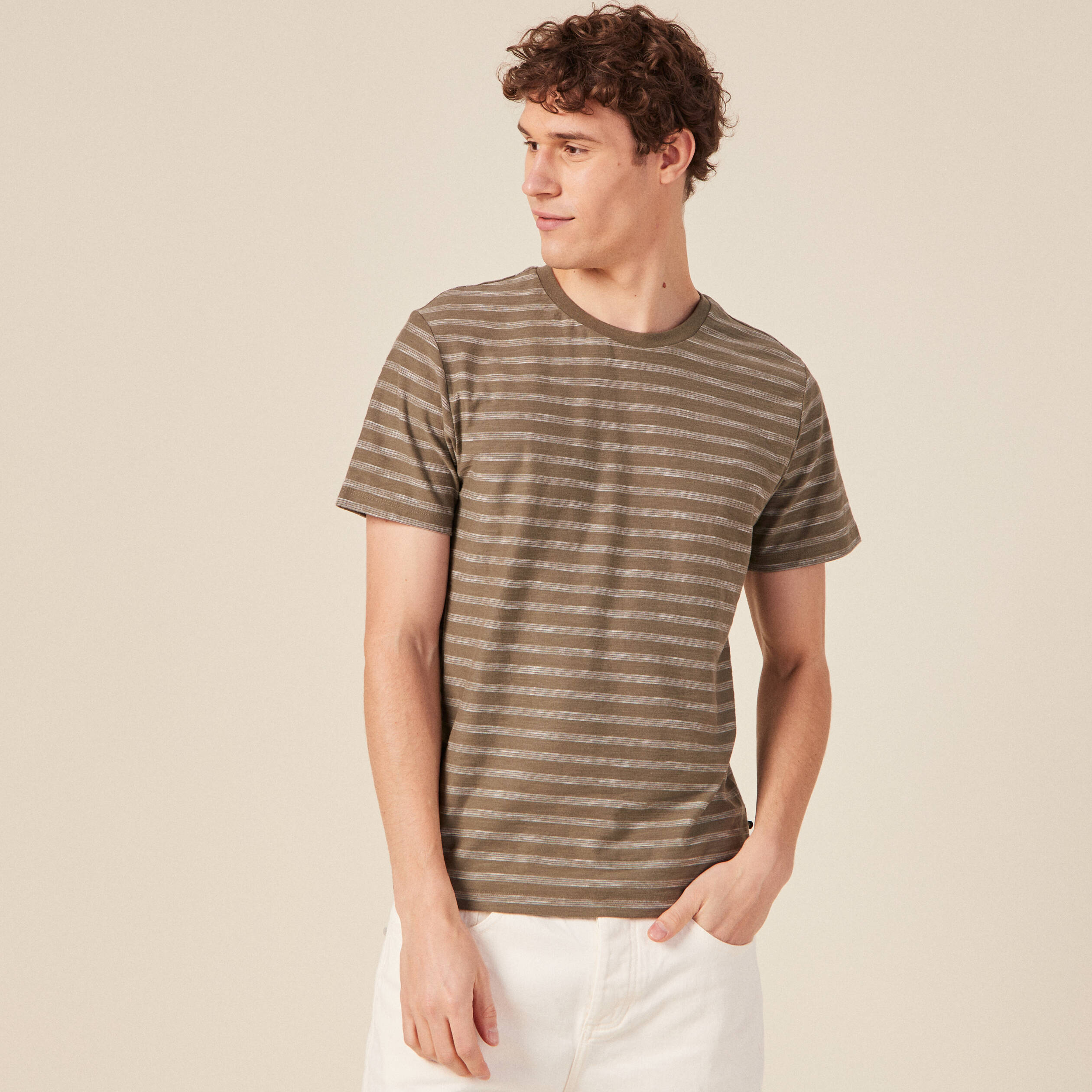 t shirt eco responsable vert kaki homme T-shirt éco-responsable vert kaki homme
